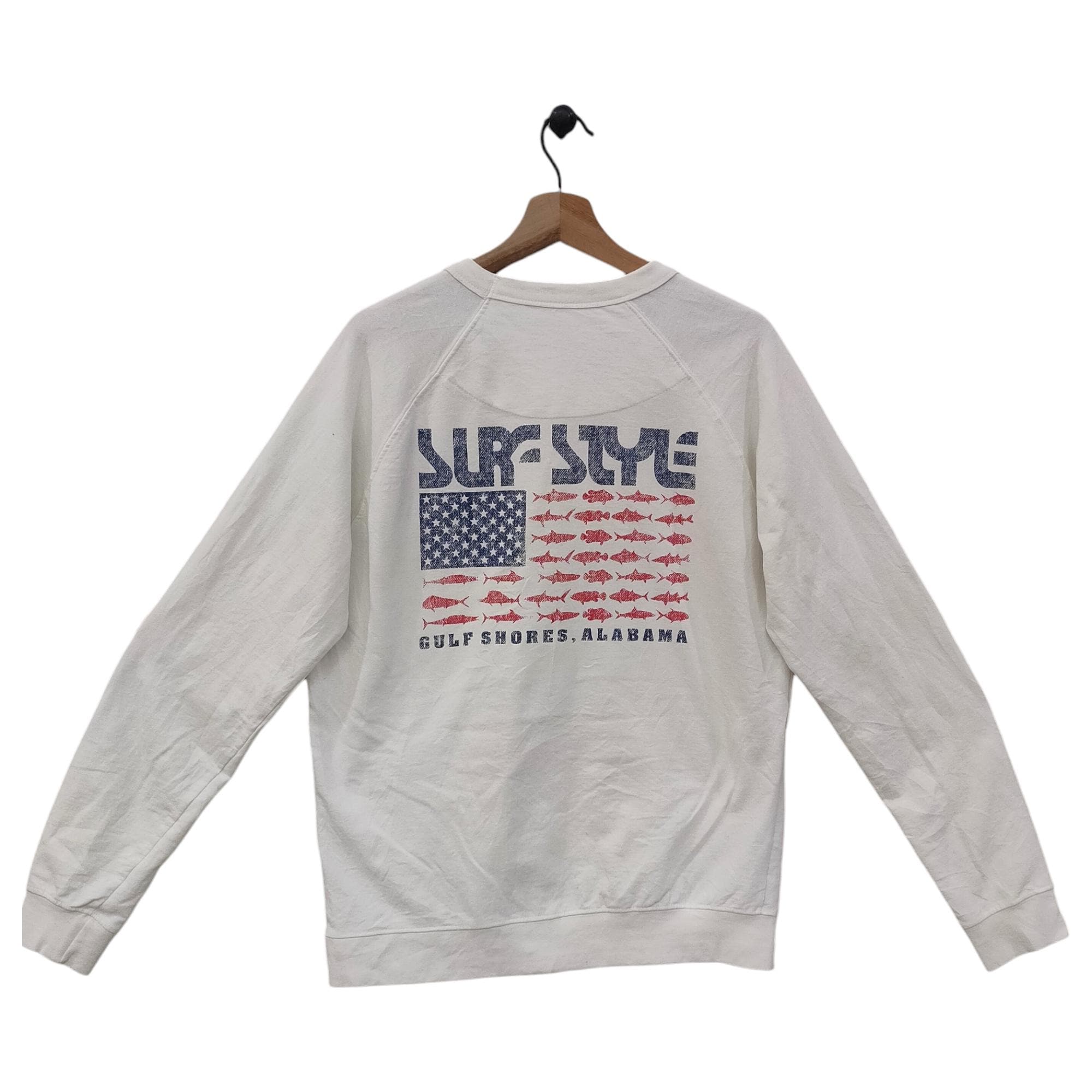 Y2K Surf Style Sweatshirt Large Vintage Gulf Shores Alabama Sweater Jumper Pullover Crewneck White Size L Sweatshirt – Feel-Good Design · Great Gift For Fans