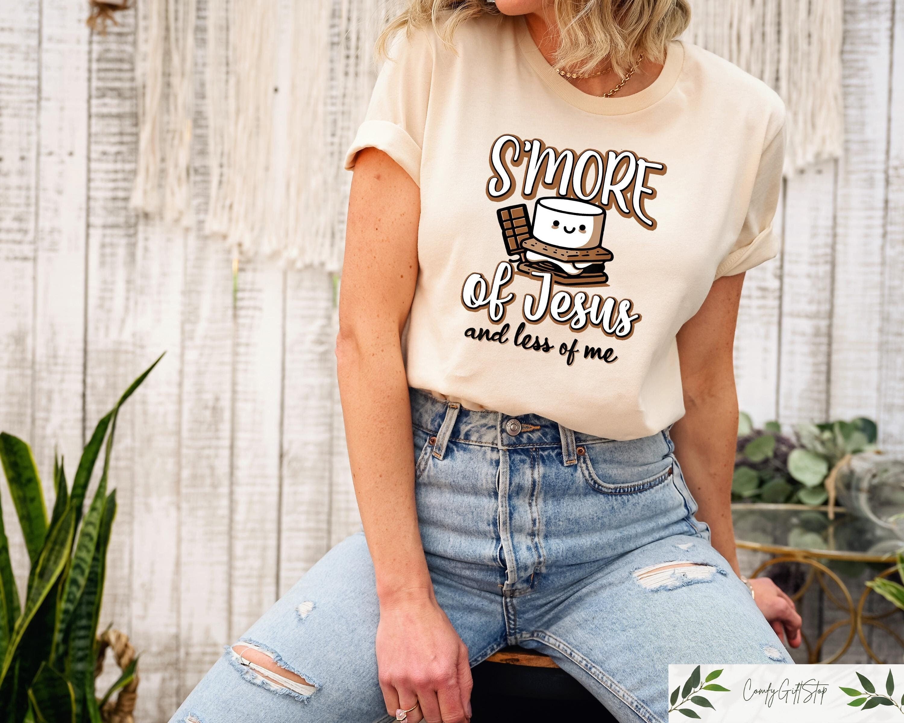 Retro Comfort Religious Shirt S39more Of Jesus And Less Of Me Shirt Funny Christian Gift Jesus Sweatshirt Smore Lover Shirt Camping Tees Sweatshirt – Premium Graphic · High-Quality Print