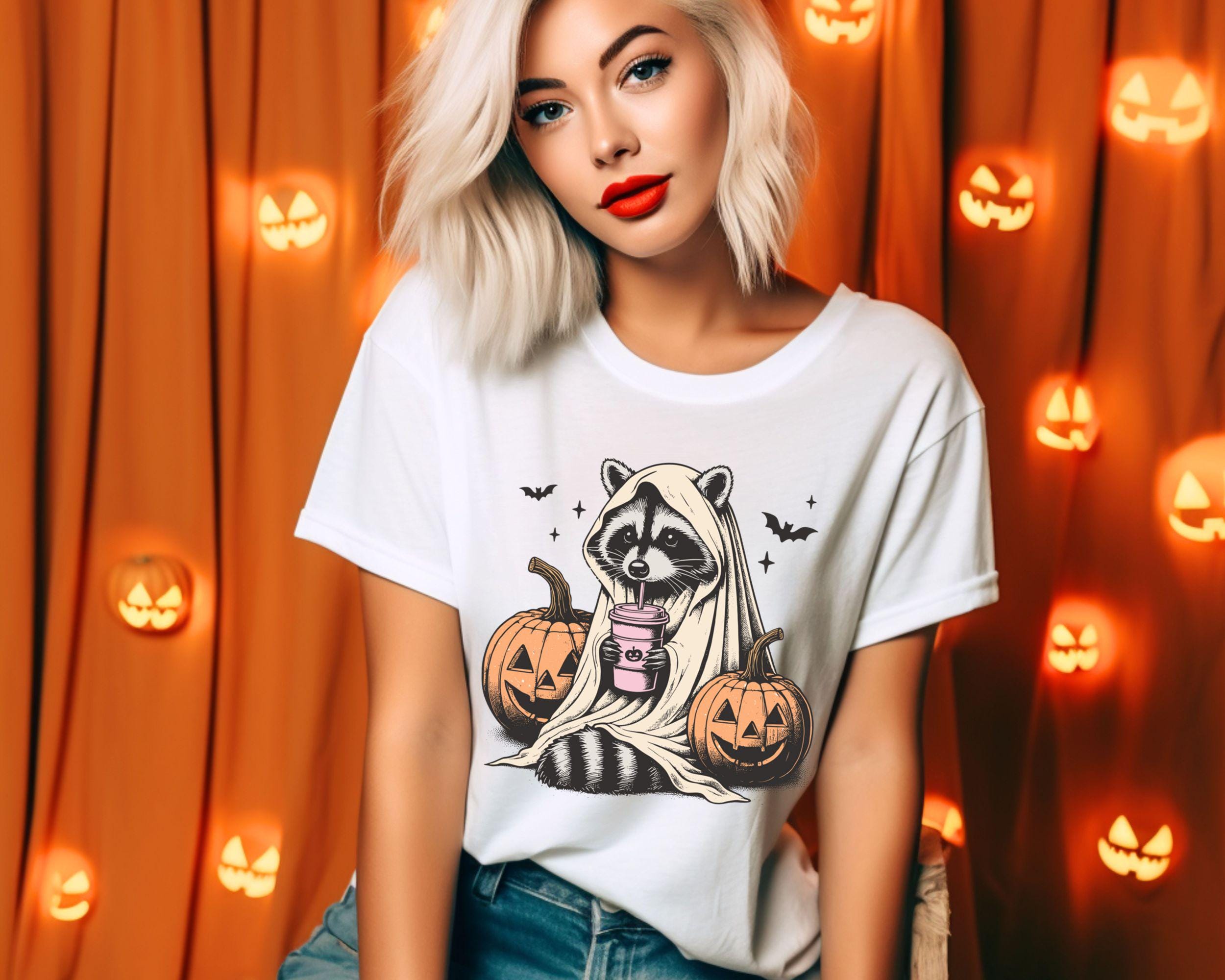Halloween Sweatshirt Cute Raccoon Ghost T Shirt Retro Halloween Shirts Spooky Season Gift Raccoon Halloween Shirt Pumpkin Fall Shirt Sweatshirt – Easygoing Wear · Must-Have Style