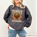 Turkey and Touchdowns Sweatshirt Thanksgiving Football Sweatshirt Turkey Football Shirt Football Mom Tee Football Shirt Football Season Sweatshirt – Bold Style · Great Gift For Fans