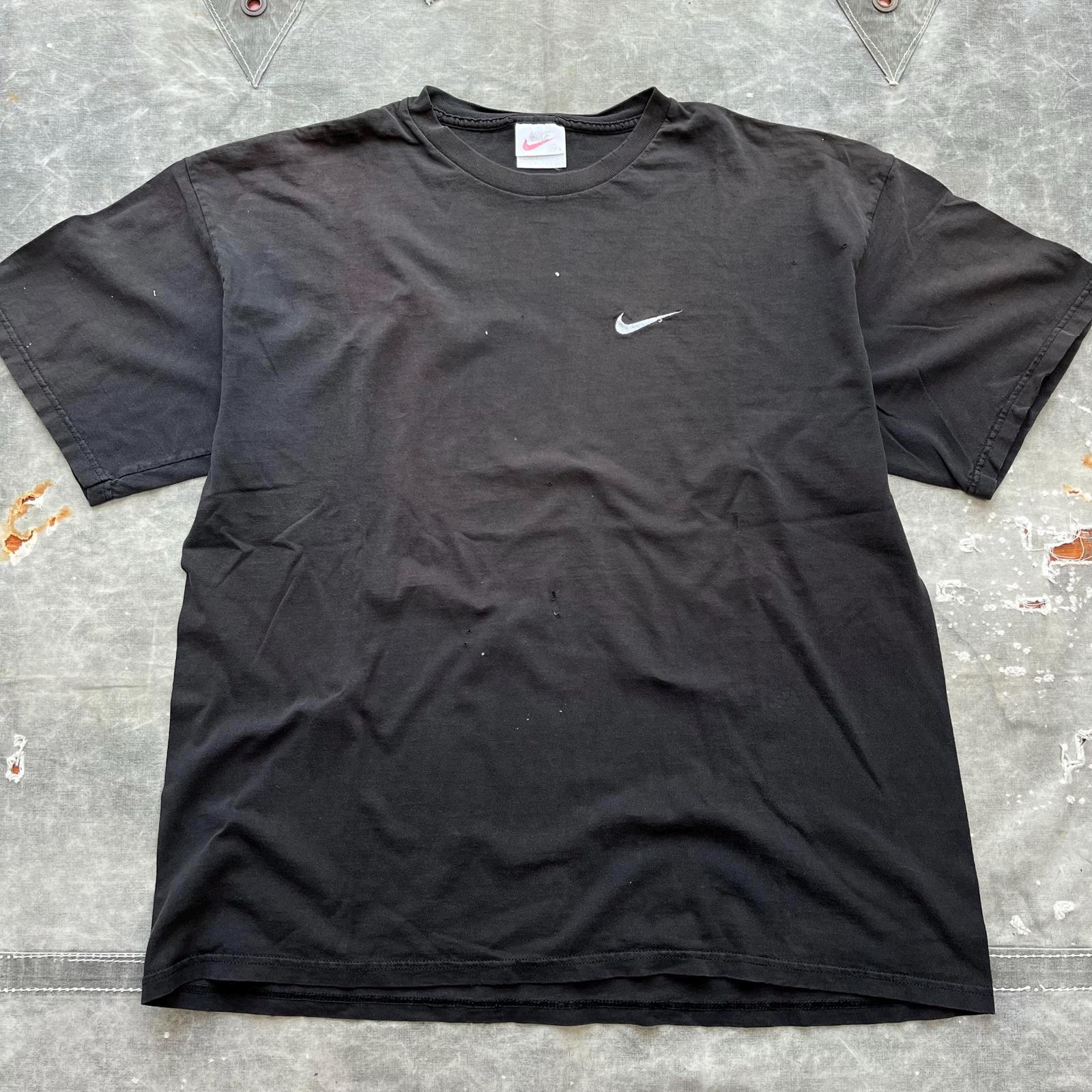 Vintage Nike Embroidered Swoosh Distressed Faded Black Shirt Graphic Tee – Soft Feel · Must-Have Style