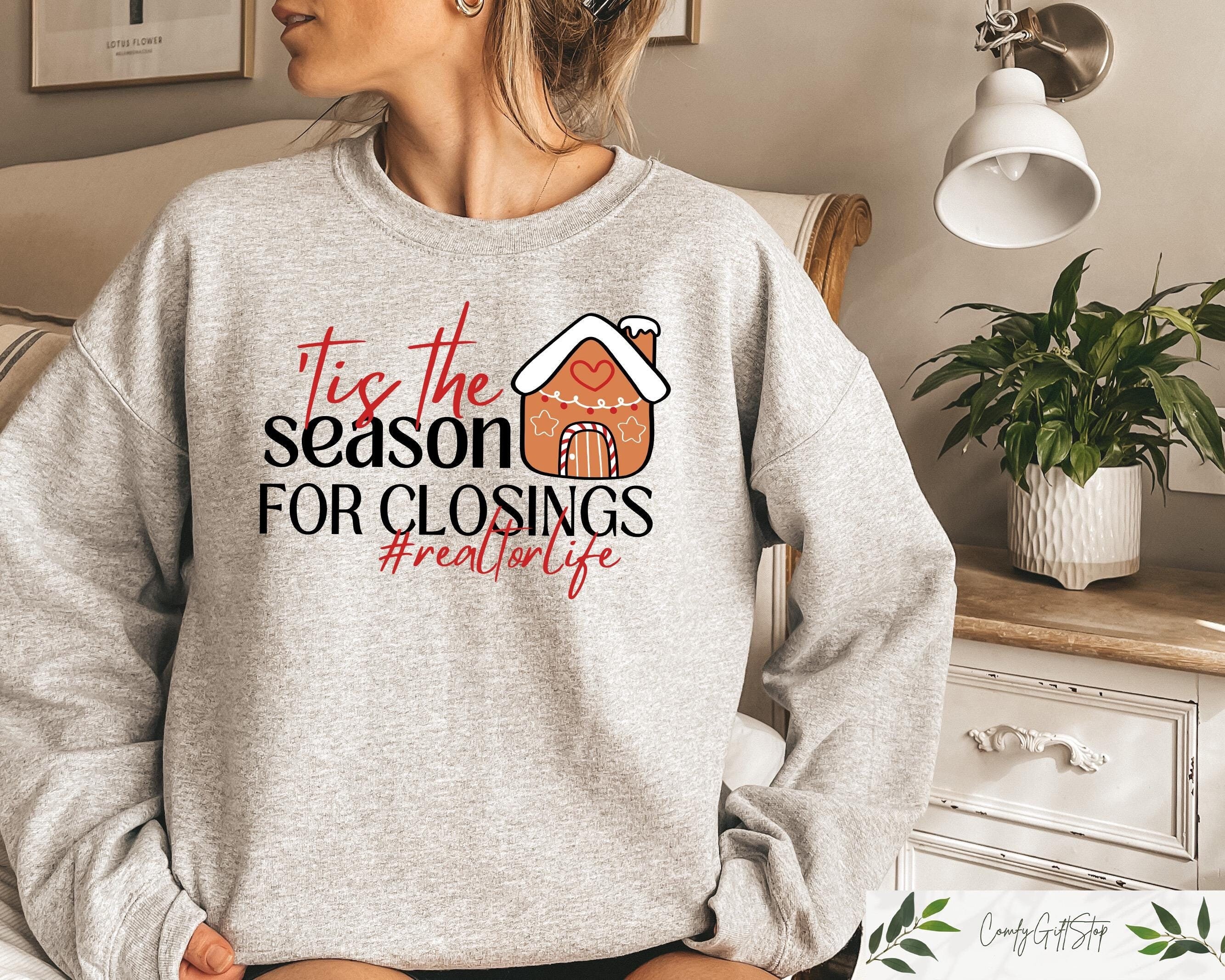 Tis The Season For Closings Real Estate Christmas Sweatshirt Funny Real Estate Agent Christmas Shirt Retro Realtor Christmas Gifts Sweatshirt – Aesthetic Look · Perfect For Daily Wear