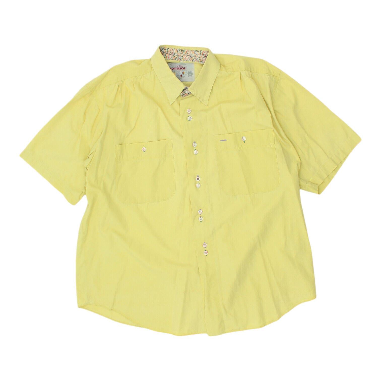 Tom Tailor Mens Yellow Short Sleeve Shirt Vintage High End Designer VTG Graphic Tee – Warm & Stylish · Trending Graphic Apparel