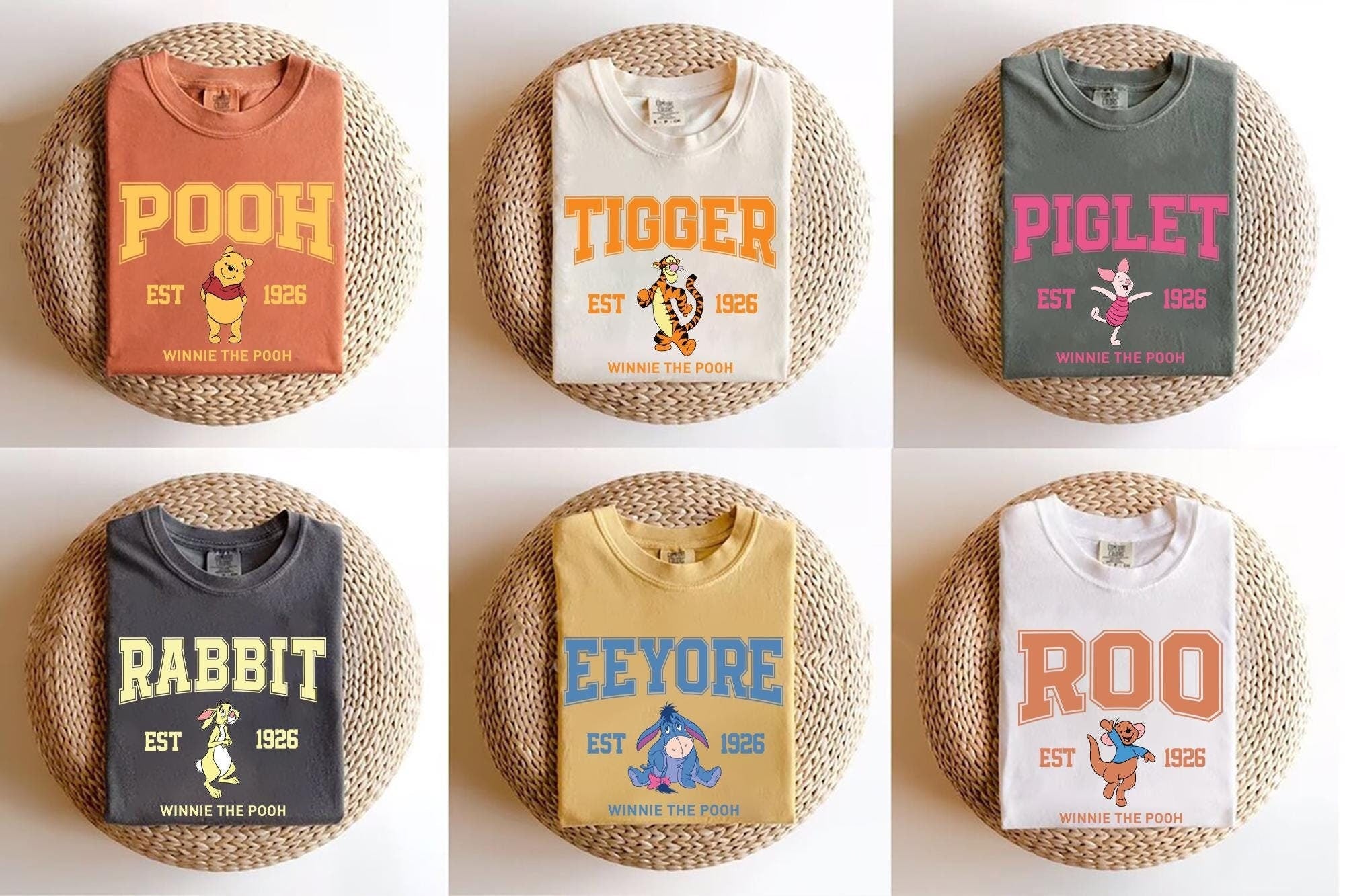 Winnie the Pooh and Friends T Shirt Pooh Tigger Piglet Eeyore Rabbit and Roo Shirt Disney Family Trip Tee Gift for Winnie the Pooh Lover Graphic Tee – Warm & Stylish · Great Gift For Fans