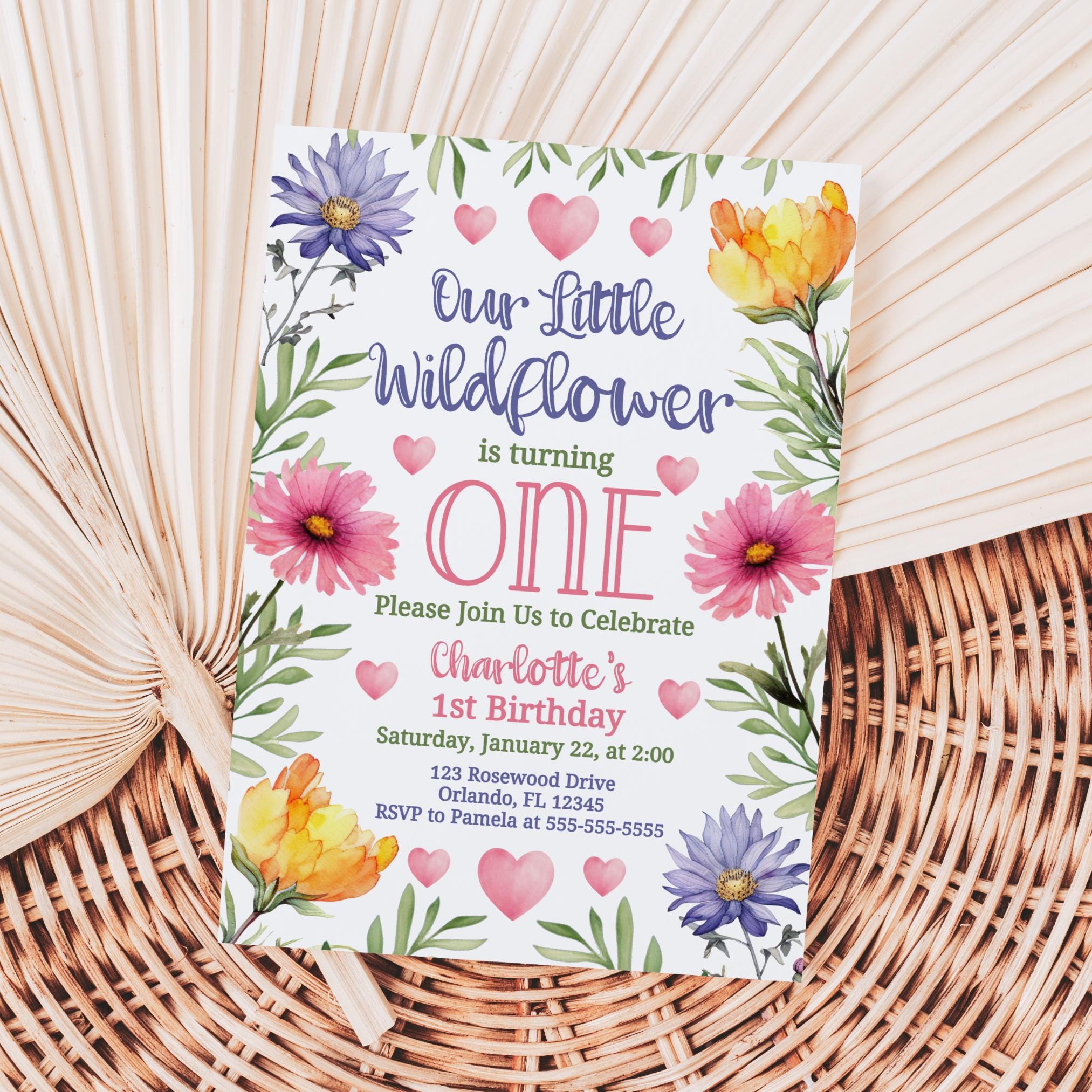Our Little Wildflower is Turning One Invitations Wildflower Birthday Invite Girl 1st Birthday Invite Wildflower Invite Flower Invitation W15 Graphic Tee – Cozy Vibes · Trending Graphic Apparel