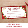 Custom Christmas Gift Certificate Template Christmas Voucher Printable Christmas Coupon Editable Personalized Gift Last Minute Gift Idea Graphic Tee – Cozy Vibes · Must-Have Style