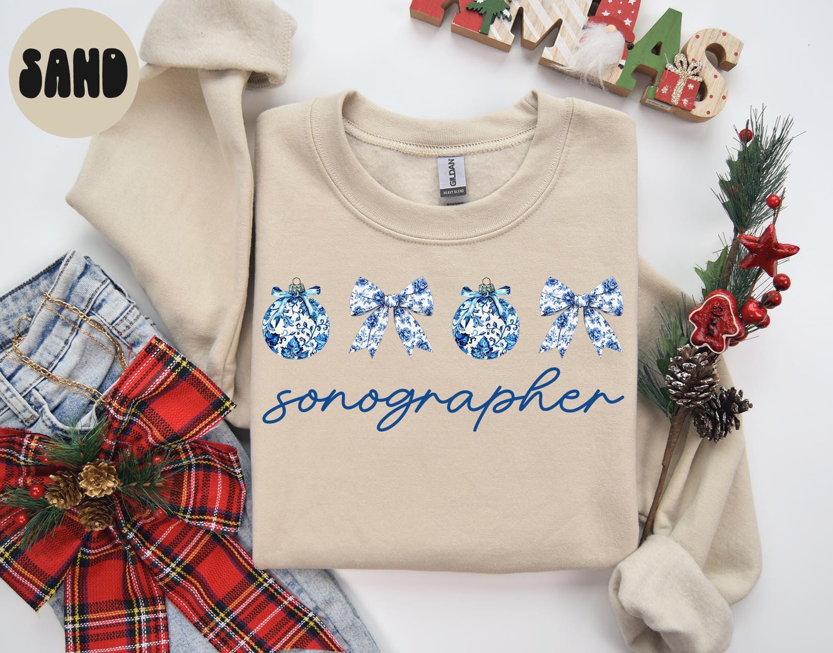 Sonographer Christmas Sweatshirt Sonography Sweatshirt Gifts for Women Jumper Shirt Crewneck Long Sleeve Cozy Sweatshirt – Aesthetic Look · Great Gift For Fans