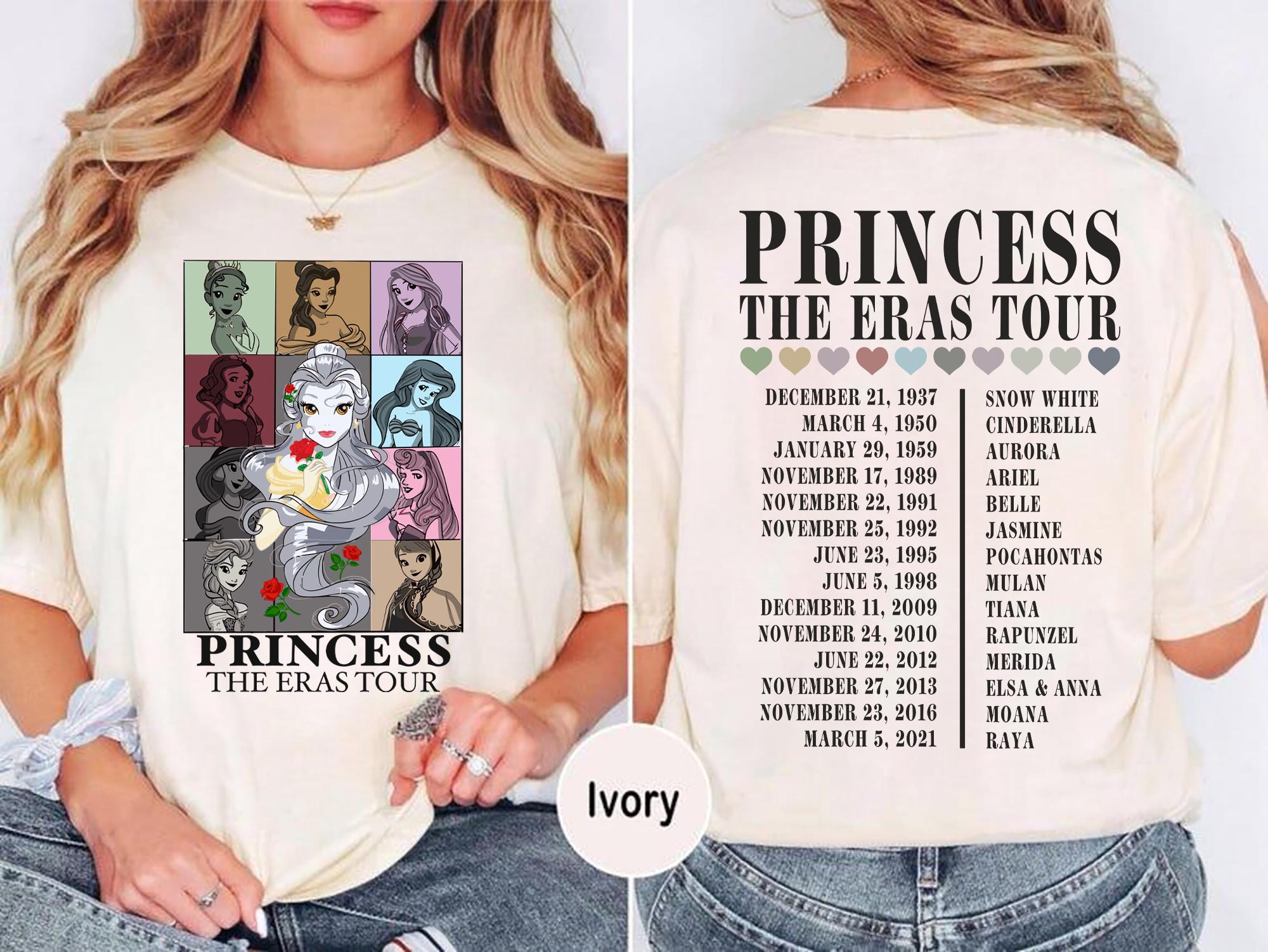 Princess The Eras Tour Shirt Disney Princess Belle Sweatshirt Best Gift for Girls Disney Princess Lovers Perfect T shirt for Disney Trip Sweatshirt – Cozy Vibes · High-Quality Print