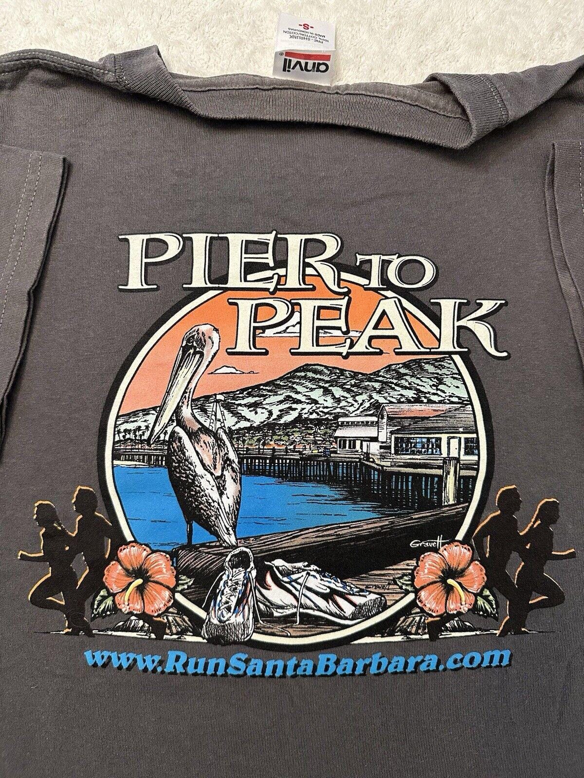 Vintage 2000s Y2K Santa Barbara California Run Running Pier To Peak T Shirt S Graphic Tee – Everyday Comfort · High-Quality Print