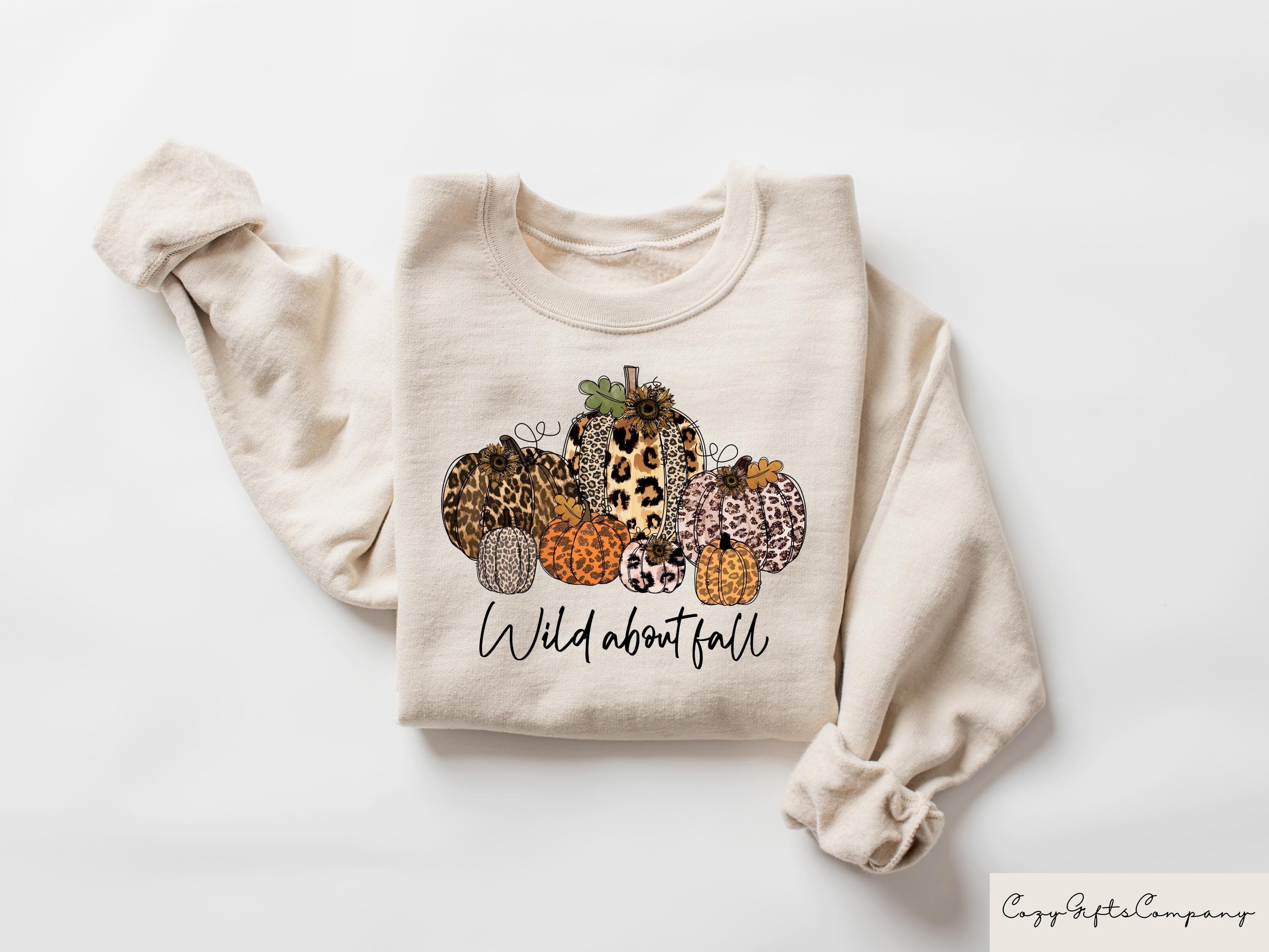 Wild About Fall Sweatshirt Pumpkin Fall Shirt Happy Thanksgiving Shirt Fall Pumpkin Mom Sweater Fall Season Hoodie Womens Fall Sweater Hoodie – Aesthetic Look · Perfect For Daily Wear