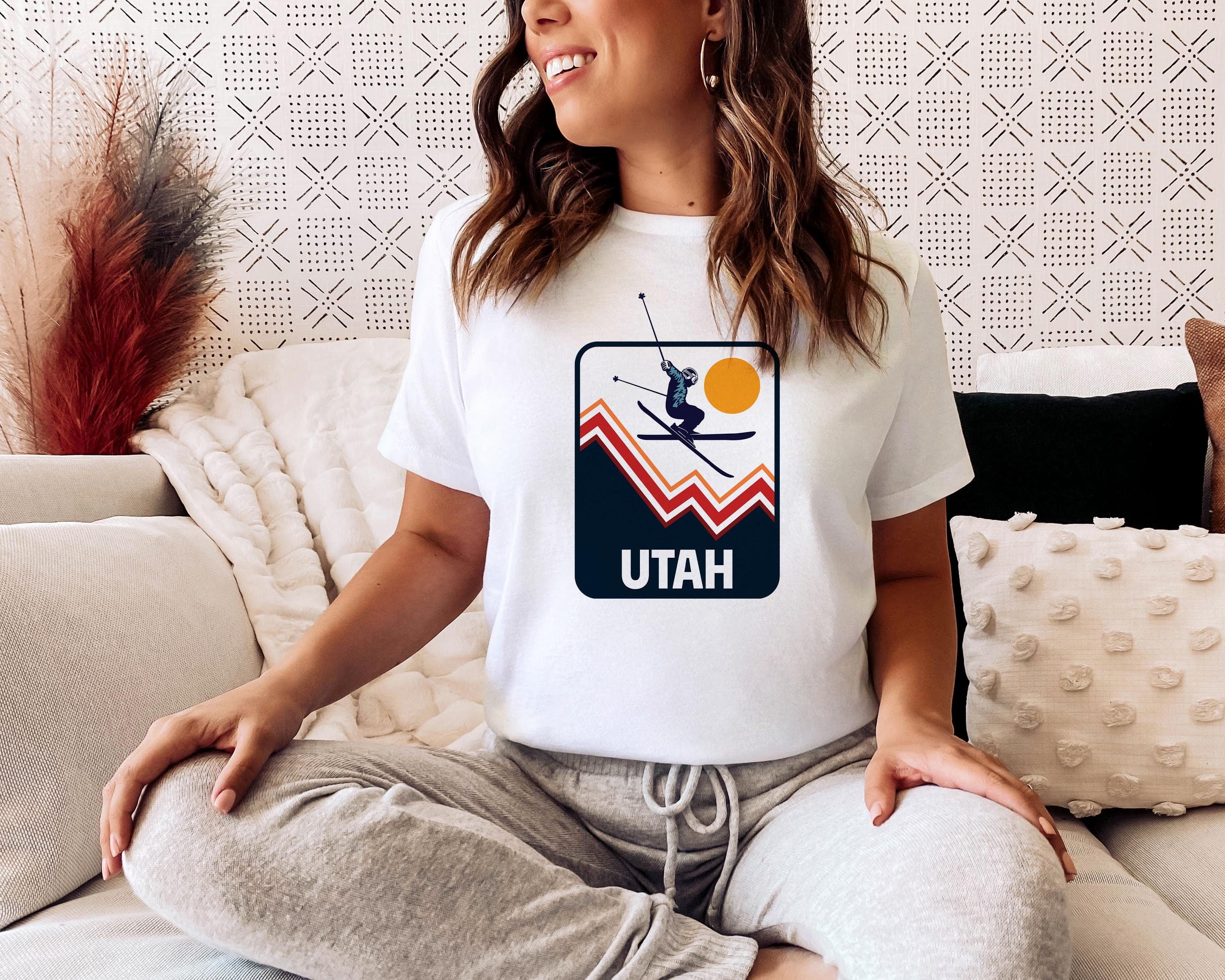 Utah TShirt Snow Ski Jump Unisex Utah Shirt Personalization Available Graphic Tee – Feel-Good Design · Perfect For Daily Wear