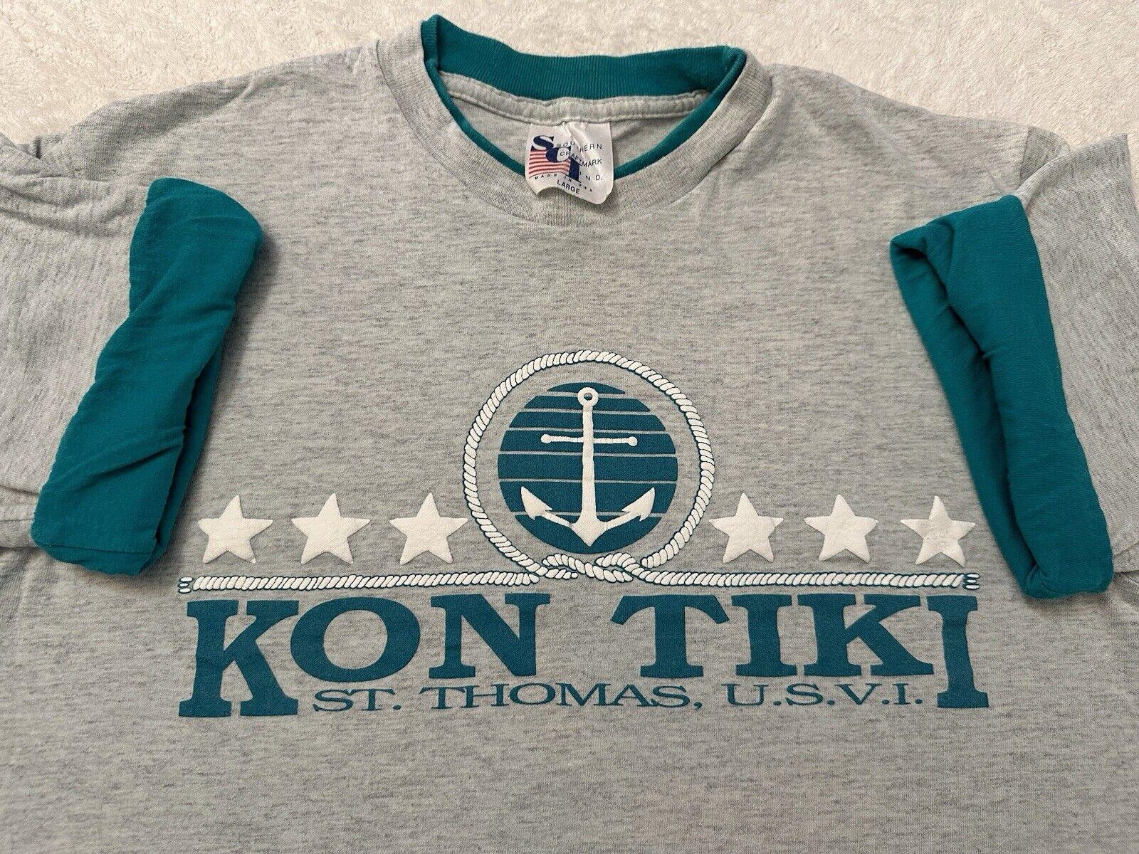 Vintage 1980s 1990s Kon Tiki St Thomas US Virgin Islands SailBoat T Shirt M Graphic Tee – Soft Feel · Perfect For Daily Wear