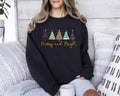 Merry and Bright Christmas Shirt Christmas Tree Holiday Sweatshirt for Women and Men Christmas Gift Merry Xmas Winter Family Matching Shirt Sweatshirt – Easygoing Wear · Great Gift For Fans