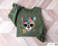 Day Of The Dead Sweatshirt Cat Sugar Skull Shirt Dia De Los Muertos Sweater Sugar Skull Crewneck Womens Sweater Sweatshirt – Premium Graphic · Trending Graphic Apparel