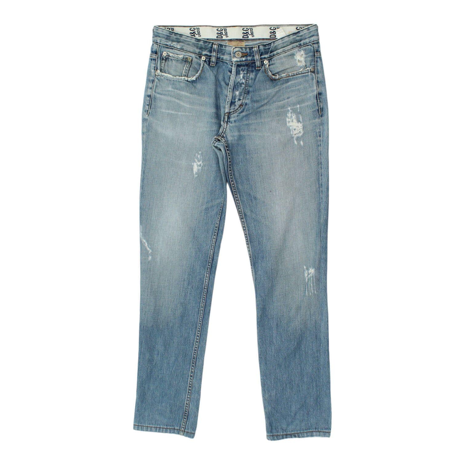 Dolce Gabbana Mens Blue Distressed Tapered Jeans Vintage High End Designer Graphic Tee – Fan Favorite · Great Gift For Fans