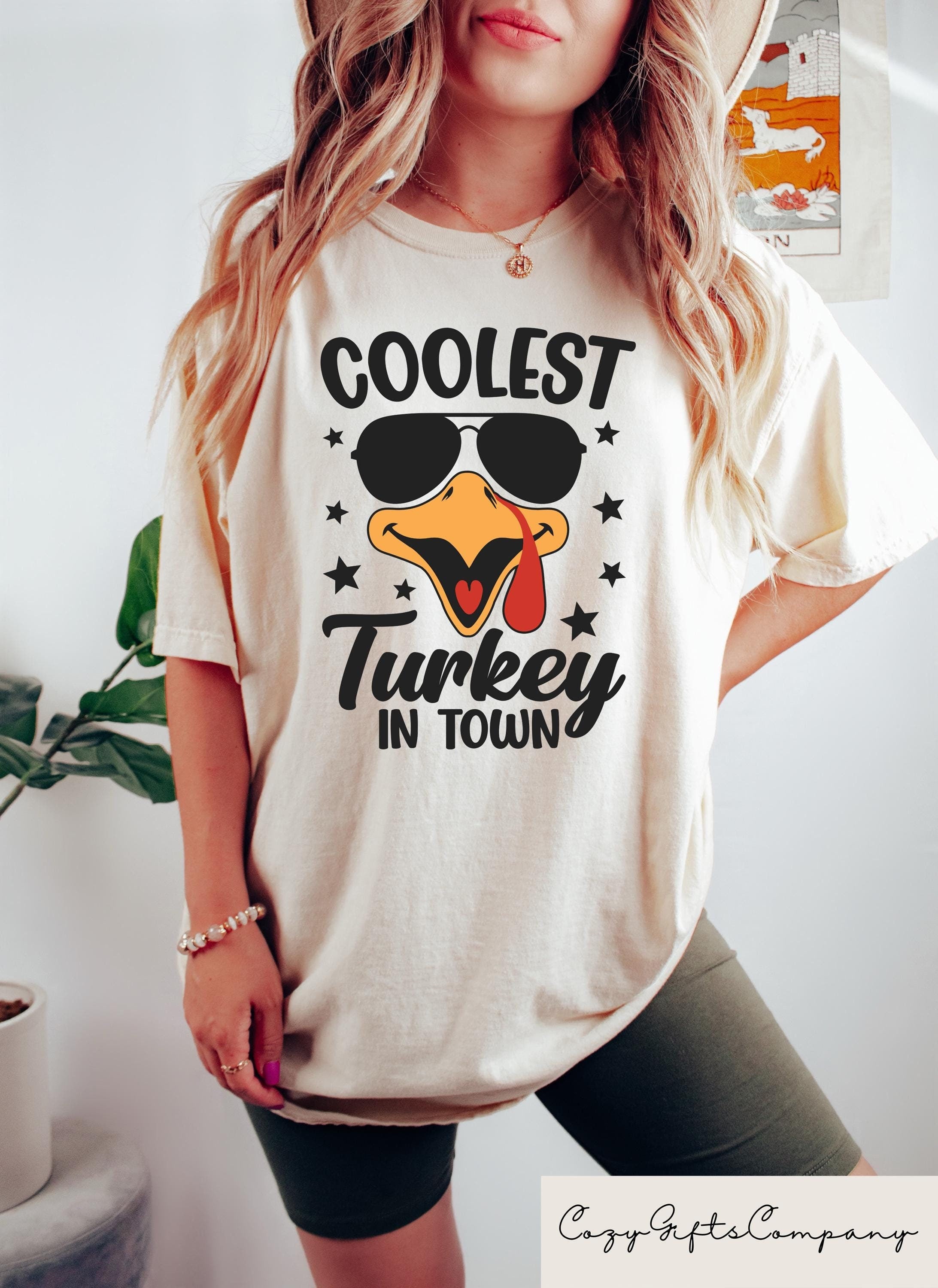 Coolest Turkey In Town Shirt Funny Thanksgiving Shirt Fall Sweatshirt Thanksgiving Gifts Thanksgiving Family Matching Shirts Sweatshirt – Fan Favorite · Perfect For Daily Wear