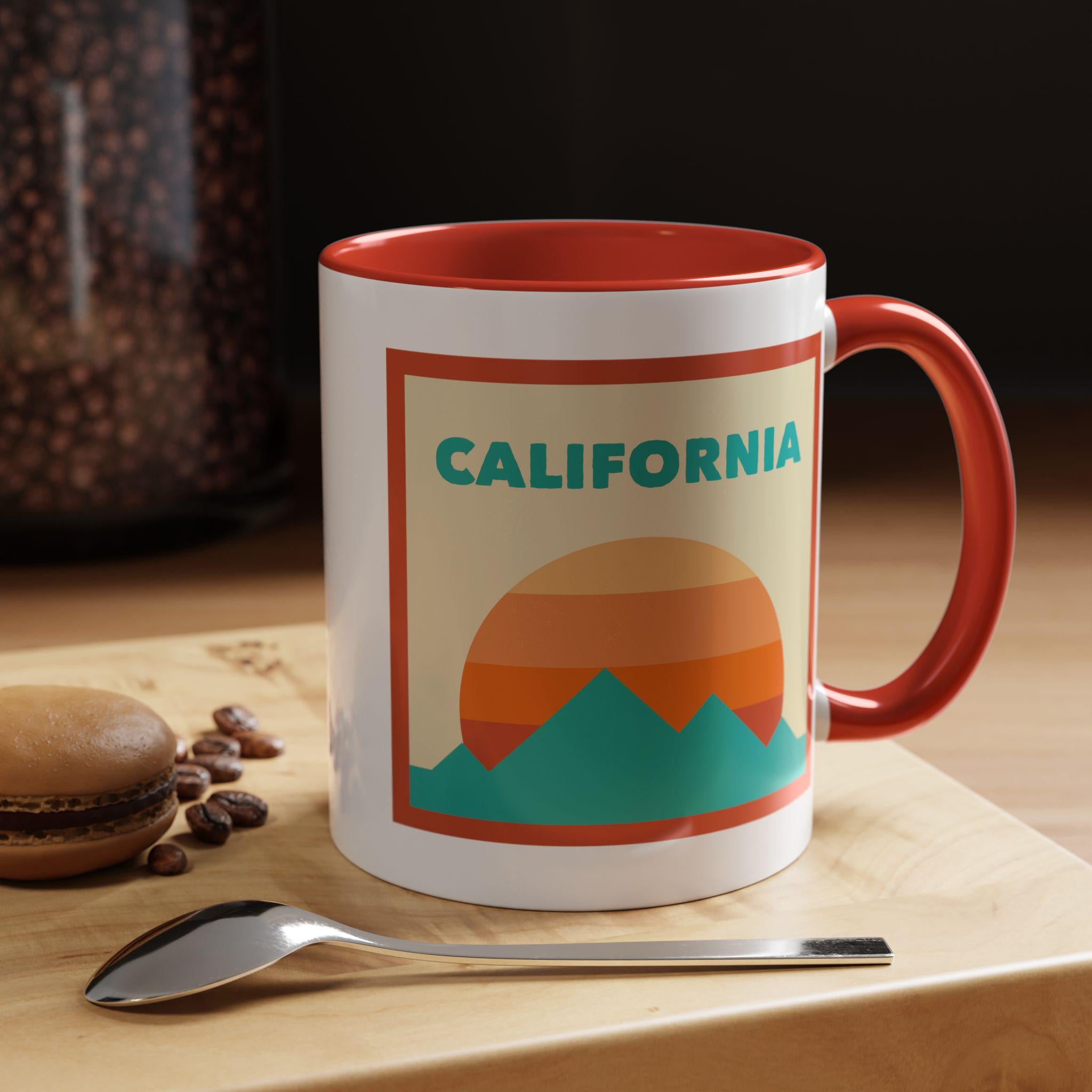 California Retro Ombre Sun Mountain Coffee Mug 11 oz California Nature Lover Gift Mountain Enthusiast Mug Personalization Available Graphic Tee – Soft Feel · Trending Graphic Apparel
