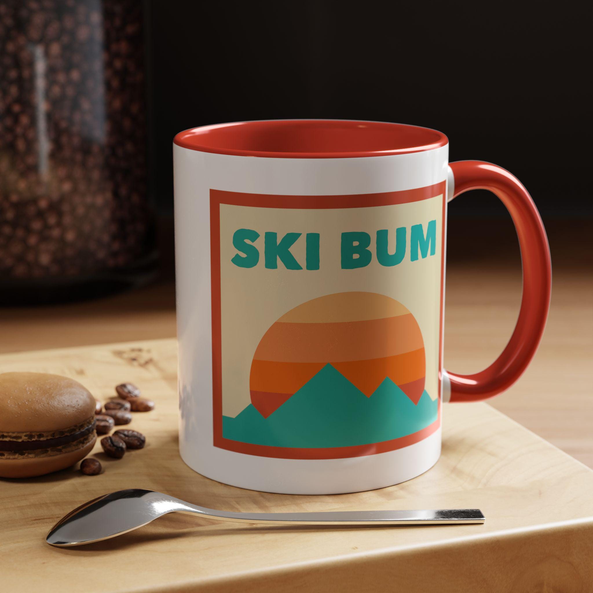 Ski Bum Retro Ombre Sun Mountain Coffee Mug 11 oz Ski Bum Nature Lover Gift Mountain Enthusiast Mug Personalization Available Graphic Tee – Fan Favorite · Great Gift For Fans