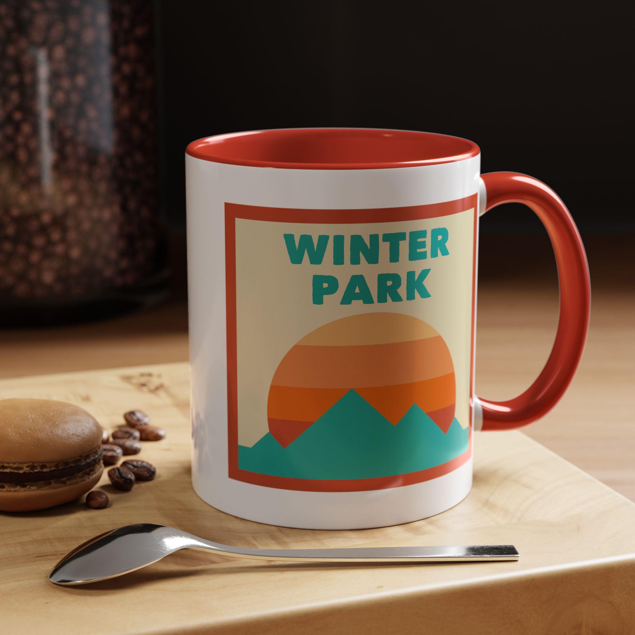 Winter Park Colorado Retro Ombre Sun Mountain Coffee Mug 11 oz Winter Park Colorado Nature Lover Gift Mountain Enthusiast Mug Graphic Tee – Easygoing Wear · Perfect For Daily Wear