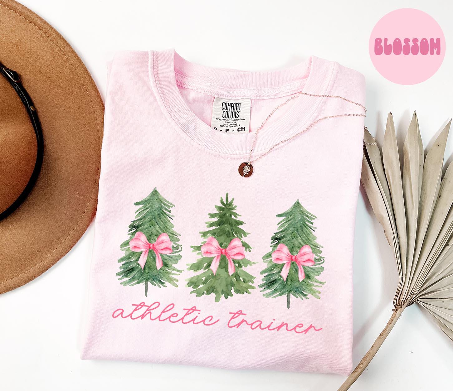 Athletic Trainer Christmas Shirt Athletic Trainer Shirt Gifts Pink Christmas Shirt Comfort Colors Coquette Tshirt Bow Tee Women Graphic Tee – Aesthetic Look · Top Pick For Any Outfit
