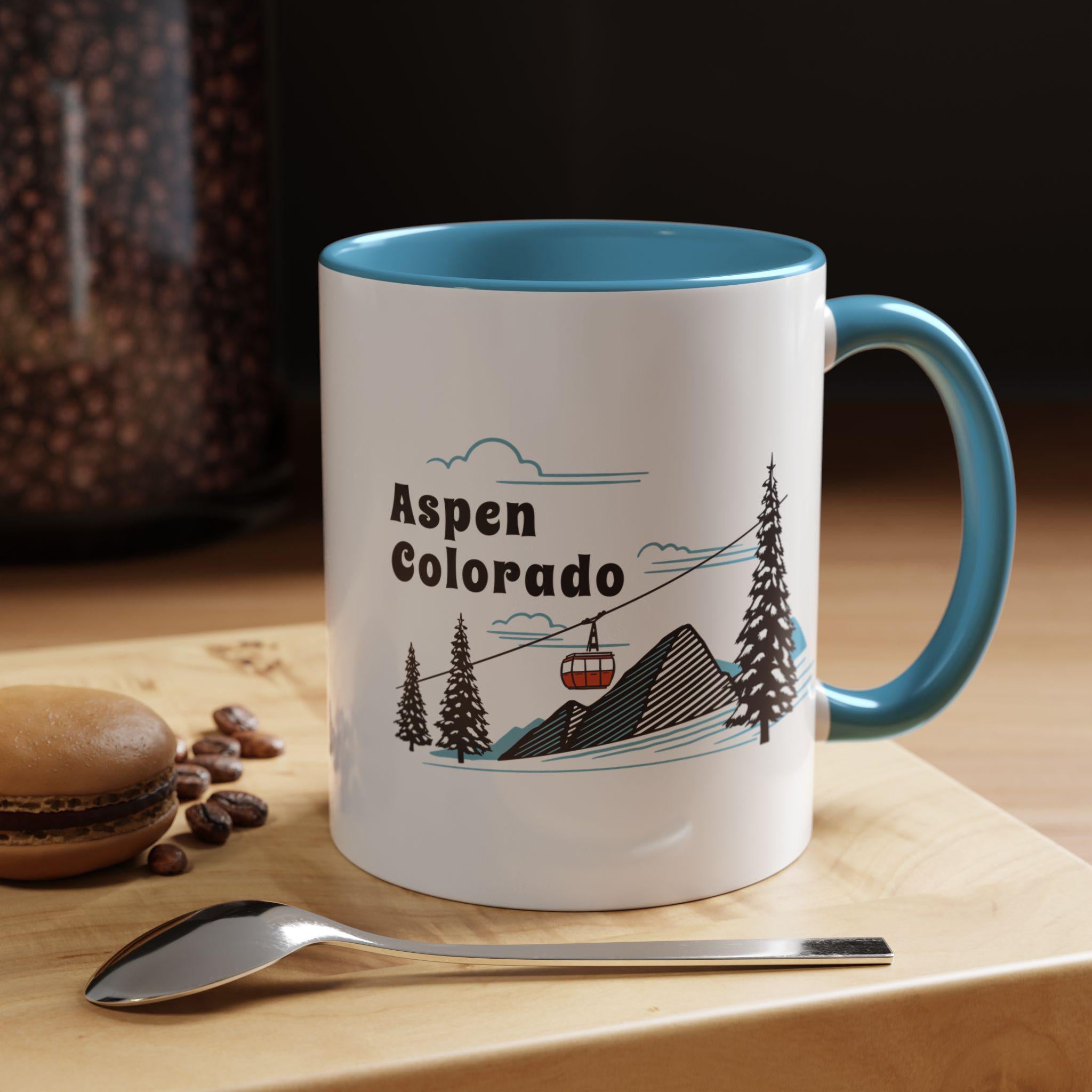 Aspen Colorado Retro Snow Skiing Mountain 11 oz Mug Ski Lodge Decor Coffee Cup Mountain Gondola Lover Gift Retro Skiing Mug Graphic Tee – Fan Favorite · Great Gift For Fans