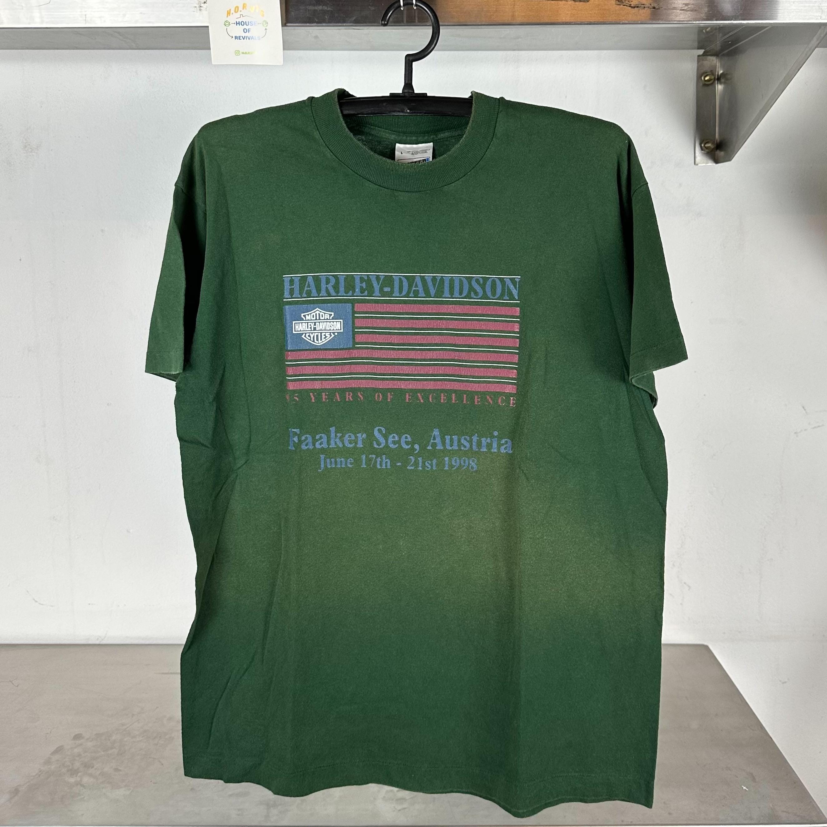 Vintage 1998 Harley Davidson Motorcycle 15 Years of Excellence Austria Large single stitch T shirt Vintage Harley Davidson Graphic Tee – Feel-Good Design · Must-Have Style