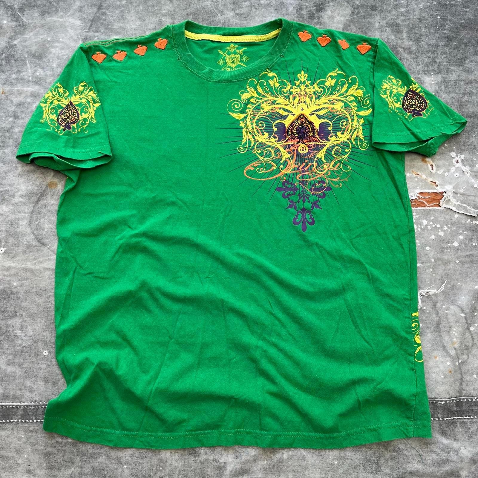 Vintage Y2K Grunge Spades Affliction Style Embroidered Shirt Graphic Tee – Easygoing Wear · Top Pick For Any Outfit