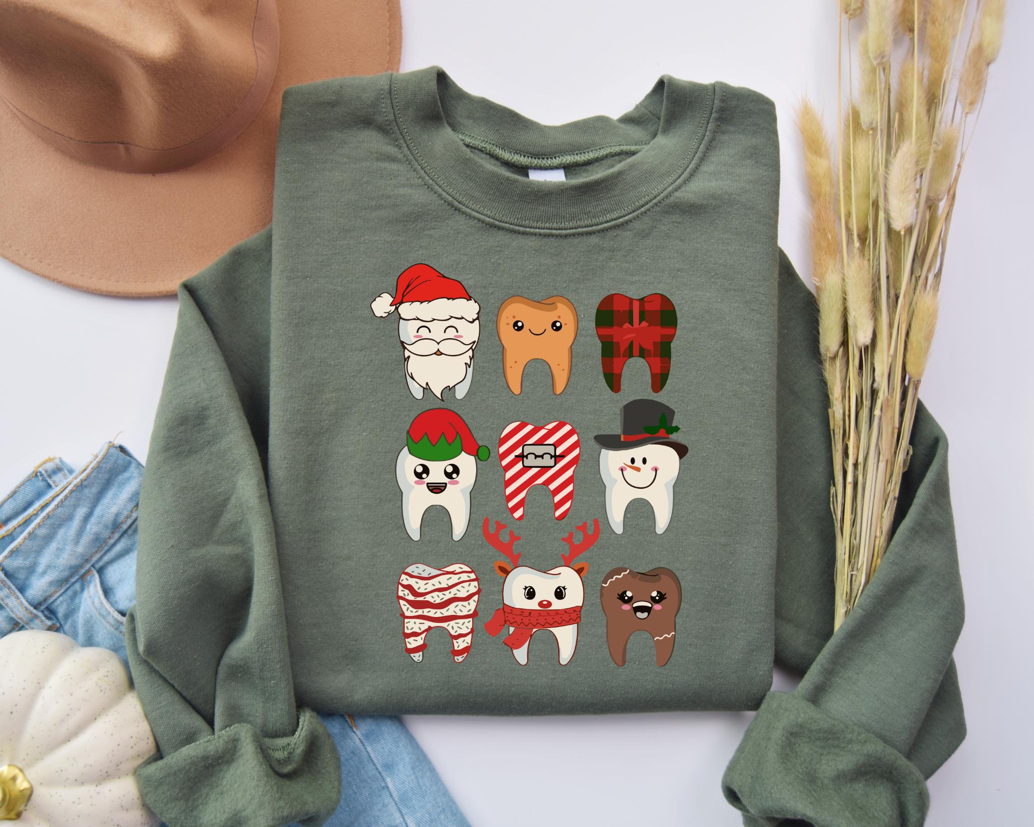 Christmas Dental Squad Cute Christmas Teeth SweatshirtChristmas Dentist Shirt Christmas Gift For Dentist Holiday SweatshirtTrendy Shirt Sweatshirt – Premium Graphic · Must-Have Style
