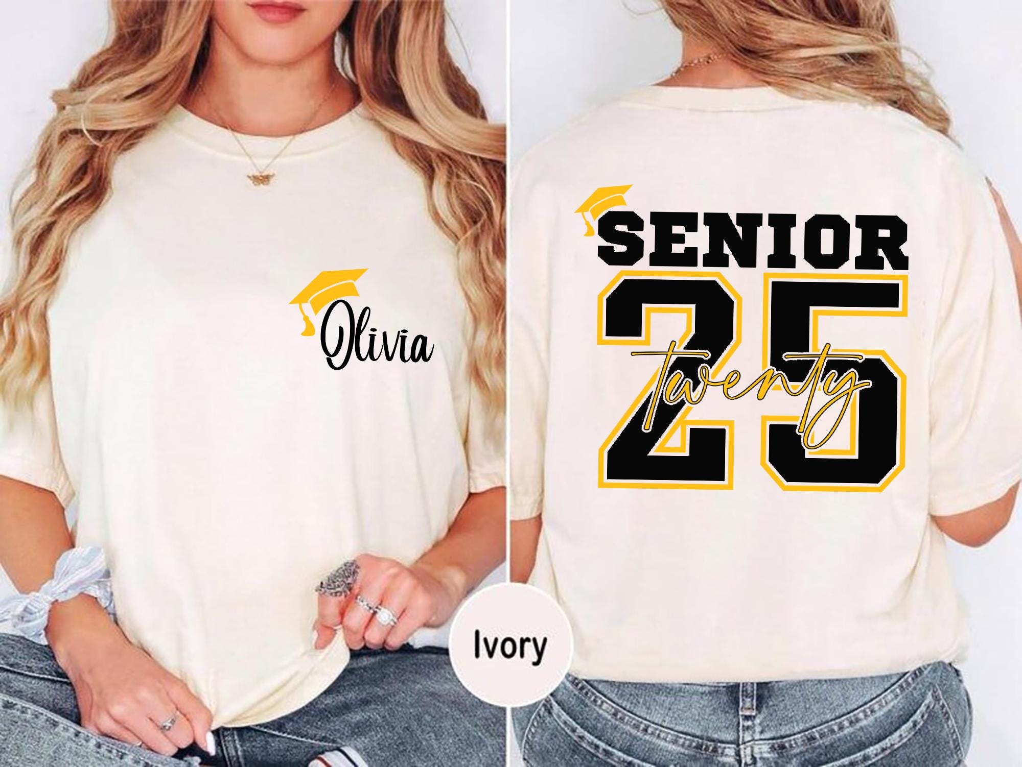 Personalized Senior 2025 Shirt Custom Graduation Unisex Shirt with Name Class of 2025 Senior Year Gift Tee High School or College Graduation Graphic Tee – Aesthetic Look · Top Pick For Any Outfit