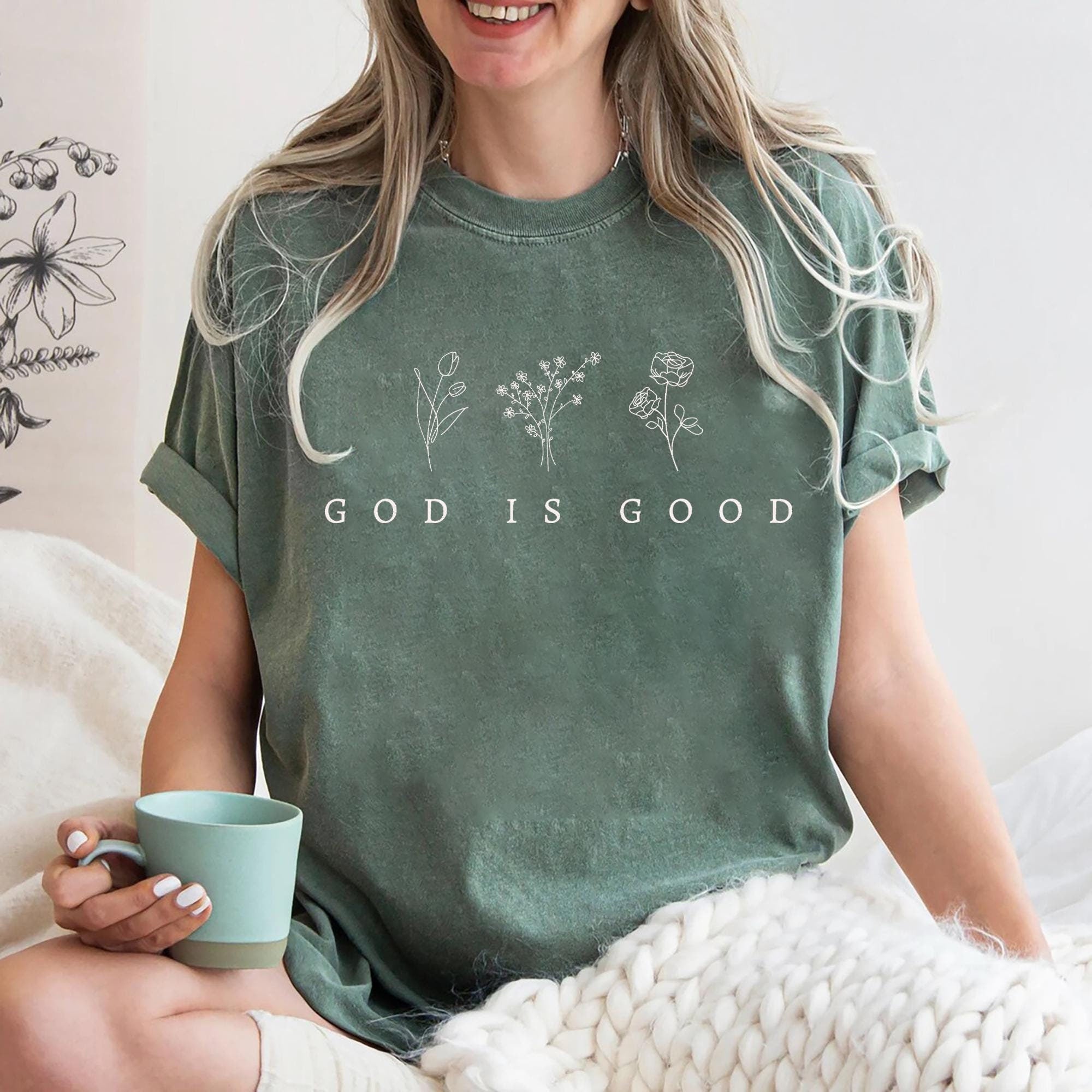 God is Good Christian Sweatshirt Faith Inspired Floral Design Religious Gift Faith Based Apparel Inspirational Christian Shirt Spiritual Tee Sweatshirt – Feel-Good Design · High-Quality Print