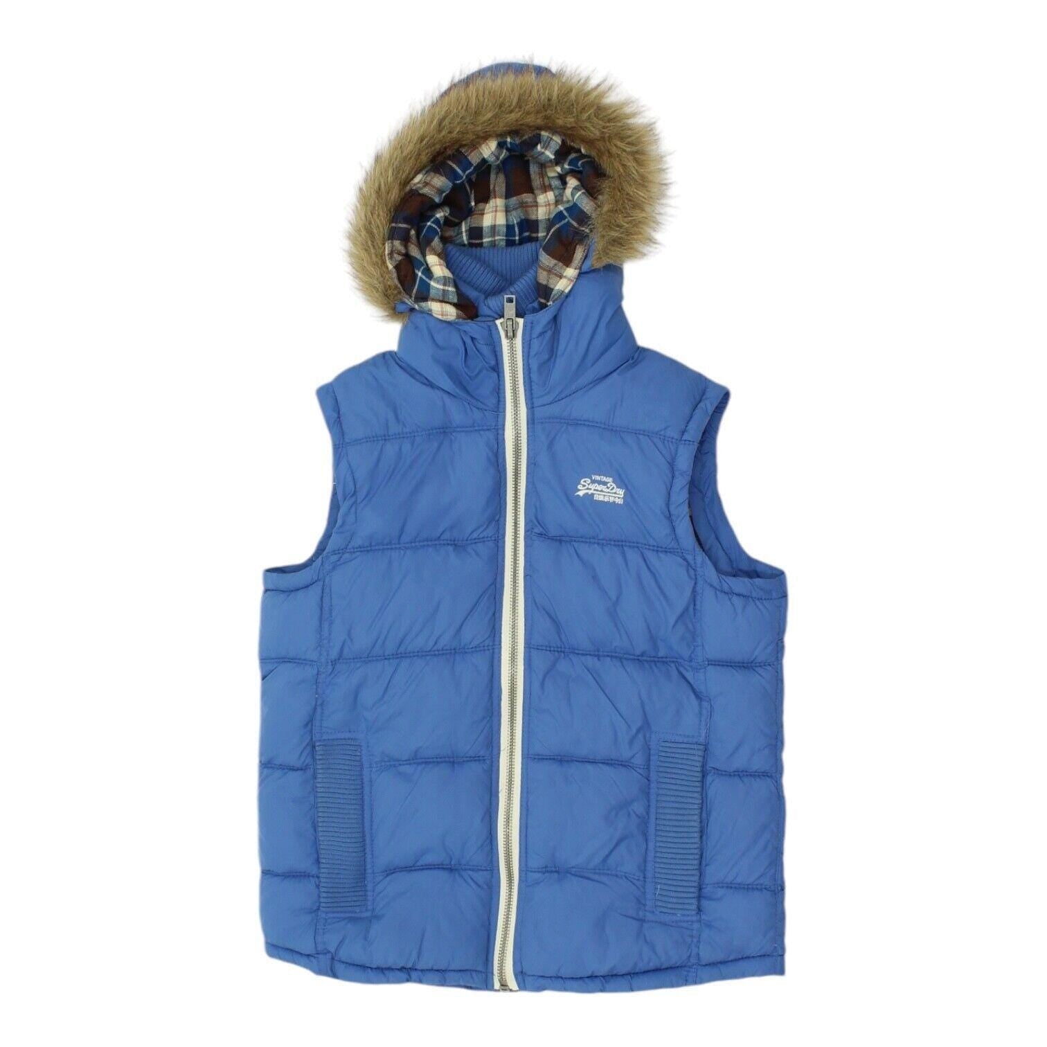 Superdry Mens Blue Hooded Padded Gilet Jacket Designer Sleeveless Coat VTG Graphic Tee – Bold Style · Top Pick For Any Outfit
