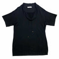 Max Mara Women39s Drawstring Neck Top Vintage High End Luxury Designer Black Graphic Tee – Easygoing Wear · High-Quality Print