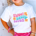 Sweet Sassy Seven Birthday Shirt 7th Birthday Party Shirt Seven Years Old Girl Birthday Gift Seventh Birthday Girl Birthday Tee Outfit 7th Graphic Tee – Soft Feel · Perfect For Daily Wear