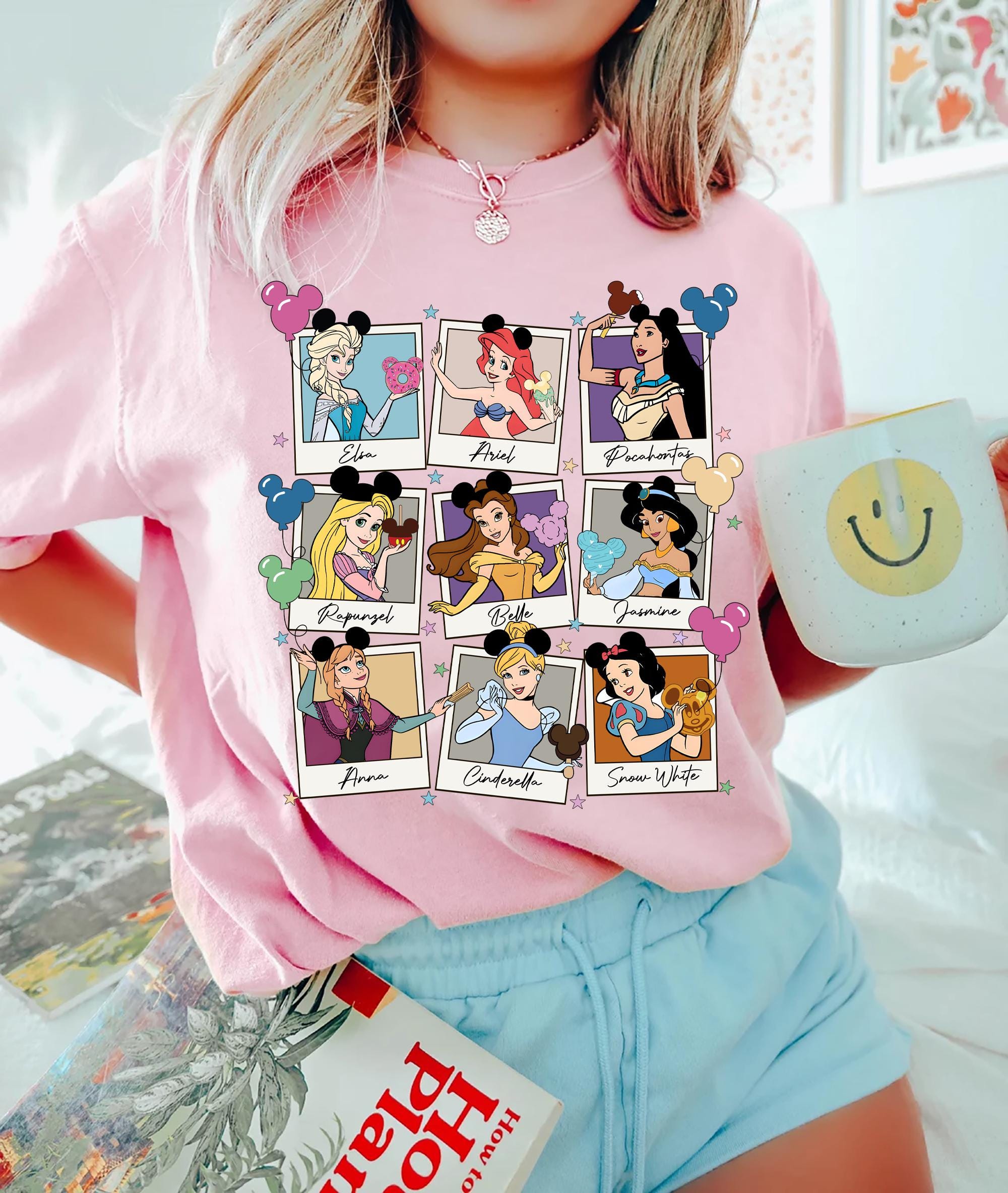 Disney Princess T Shirt Elsa Ariel Pocahontas Belle Jasmine Disney Princesses Shirt for Women and Girls Gift for Disney Princess Lovers Graphic Tee – Easygoing Wear · High-Quality Print