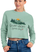 Ladies Christian Cropped Sweatshirt Religious Women39s Pullover Appalachia Mountain Faith Jumper Bible Verse Top Christian Gift for Her Sweatshirt – Premium Graphic · Top Pick For Any Outfit
