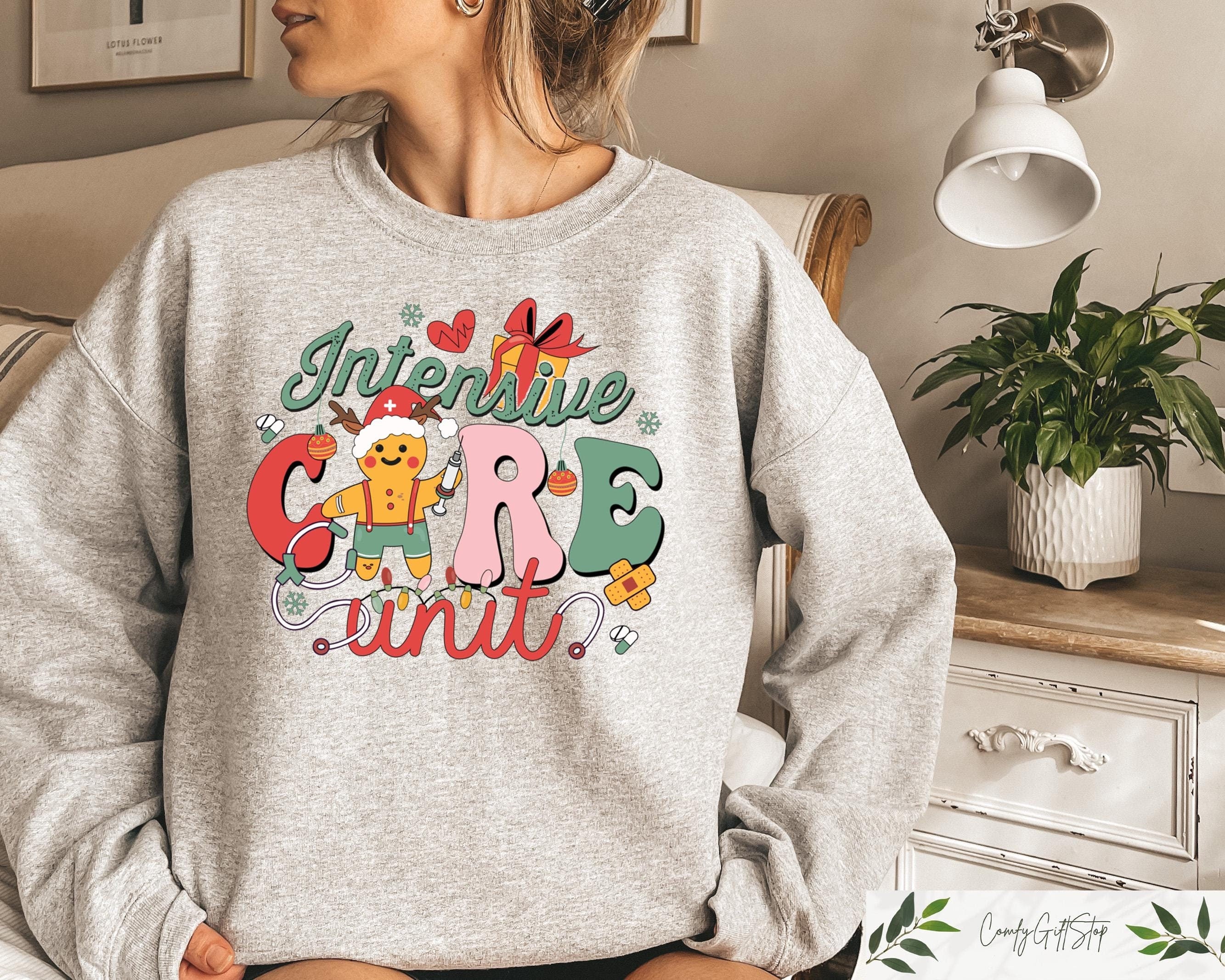 Intensive Care Unit Christmas Shirt ICU Nurse Christmas Sweatshirt NICU Christmas Gift ICU Nurse Holiday T shirt Icu Funny Xmas Sweater Sweatshirt – Bold Style · High-Quality Print