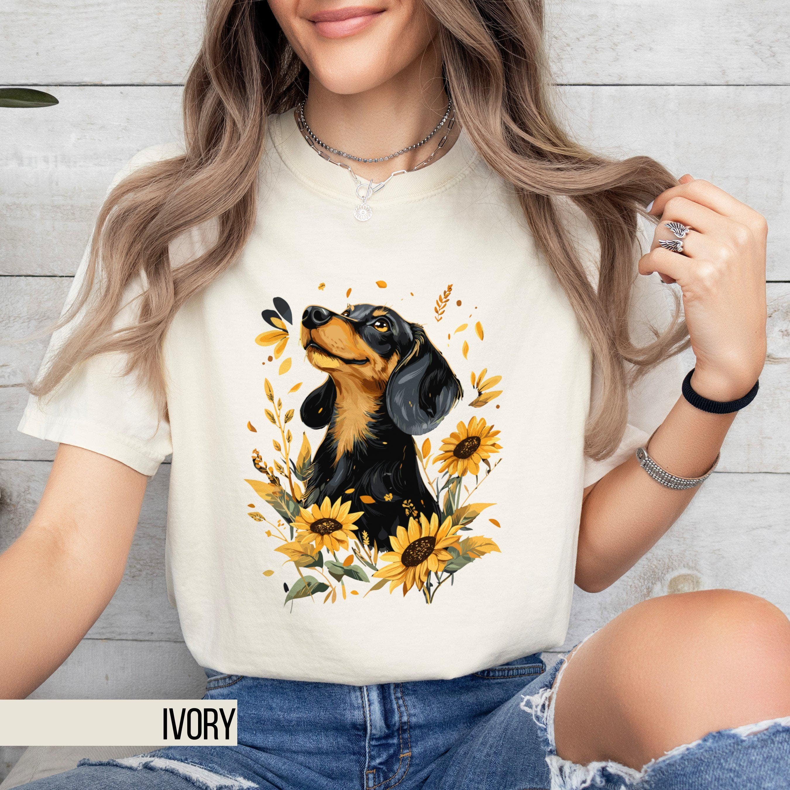 Dachshund Shirt Vintage Dog Shirt Weiner Dog Sunflower Shirt Dachshund Gift Dog Lover Gift Dog Mom Shirt Dog Shirts Retro Shirt Graphic Tee – Aesthetic Look · Top Pick For Any Outfit