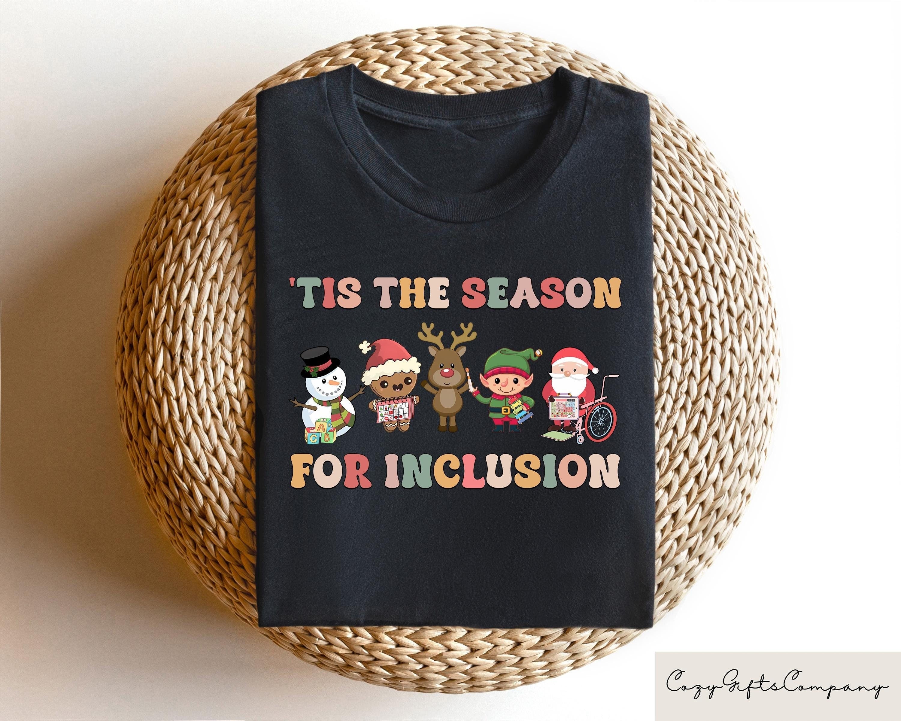 Tis The Season For Inclusion Teacher T Shirt Retro Christmas Sweatshirt Christmas Kindergarten Shirt School Christmas Tshirt Xmas Gift Sweatshirt – Everyday Comfort · Perfect For Daily Wear