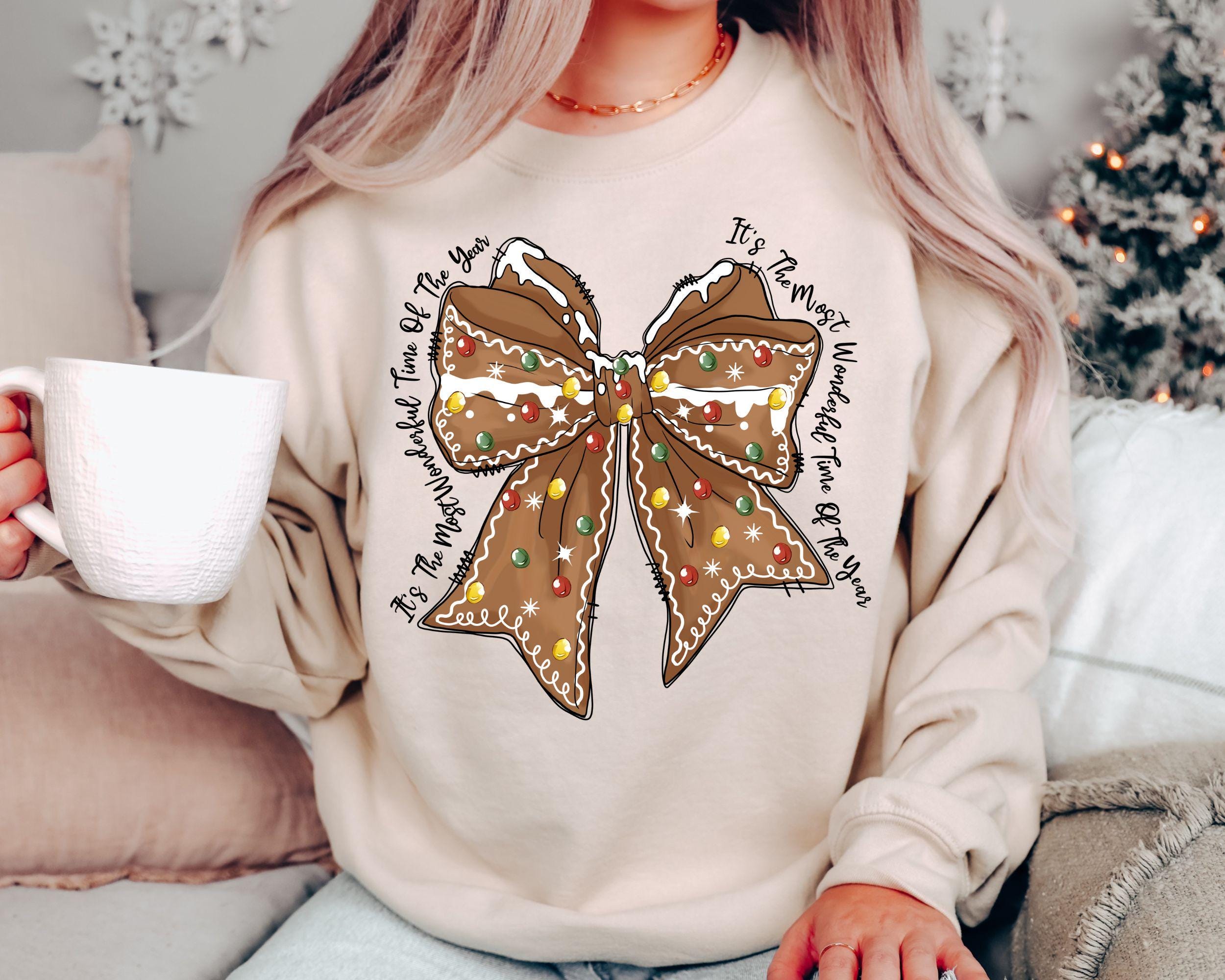 Christmas Gingerbread Coquette Shirt Gingerbread Bow shirt Merry Christmas Shirt Retro Christmas shirt Girly Christmas shirt Graphic Tee – Aesthetic Look · Top Pick For Any Outfit