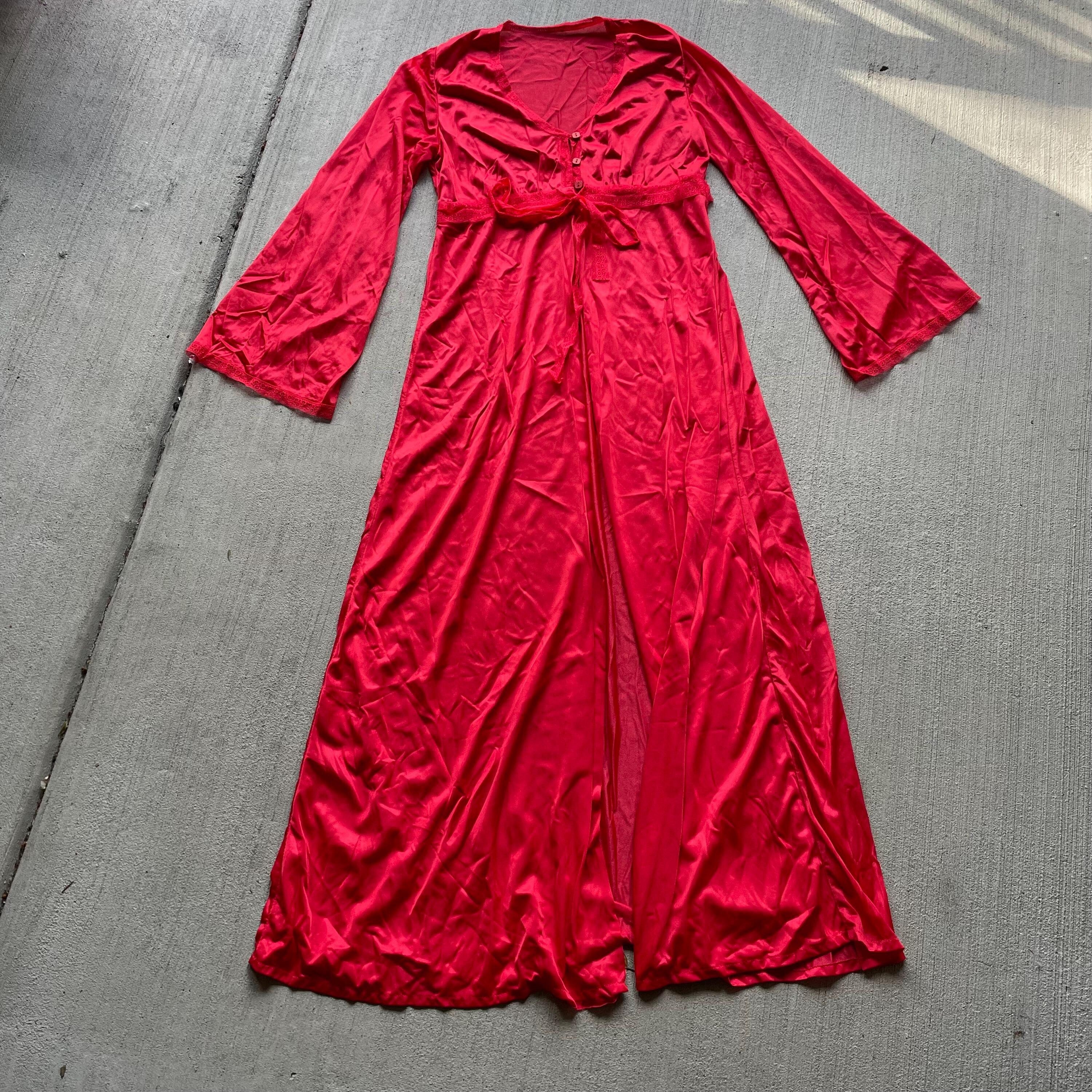 vintage 70s red satin peignoir with bell sleeves Graphic Tee – Feel-Good Design · Must-Have Style