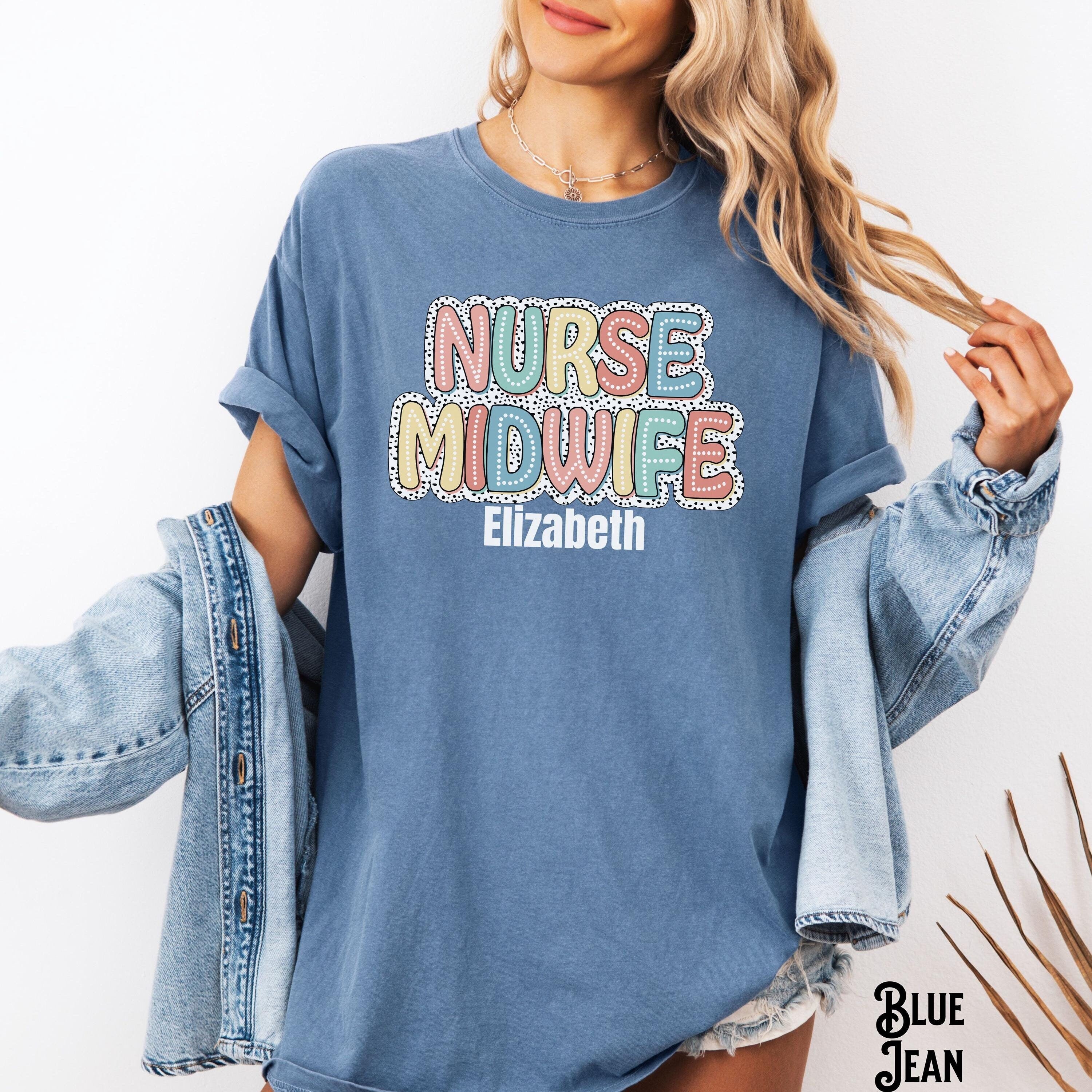 Personalized Nurse Midwife Shirt Custom Midwifery Retro Certified Nurse Midwife Gift CNM Tee CM Home Birth Graphic Tee – Aesthetic Look · Top Pick For Any Outfit