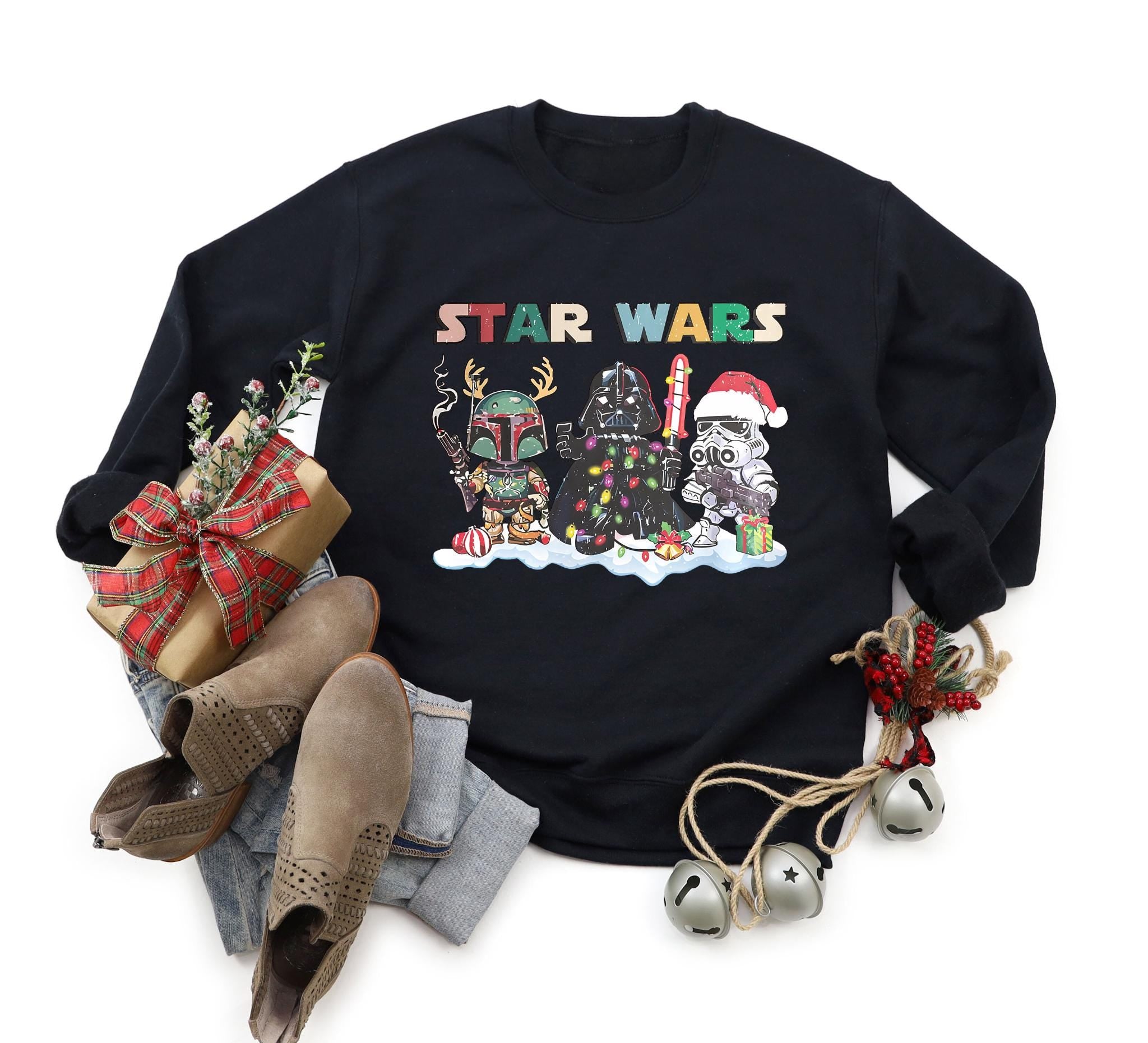 Star Wars Family Christmas Tshirt Galaxy Wars Christmas Shirt Disney Xmas Gift Shirt Trendy Shirt Star war sweatshirt Youth sweatshirt Sweatshirt – Soft Feel · High-Quality Print