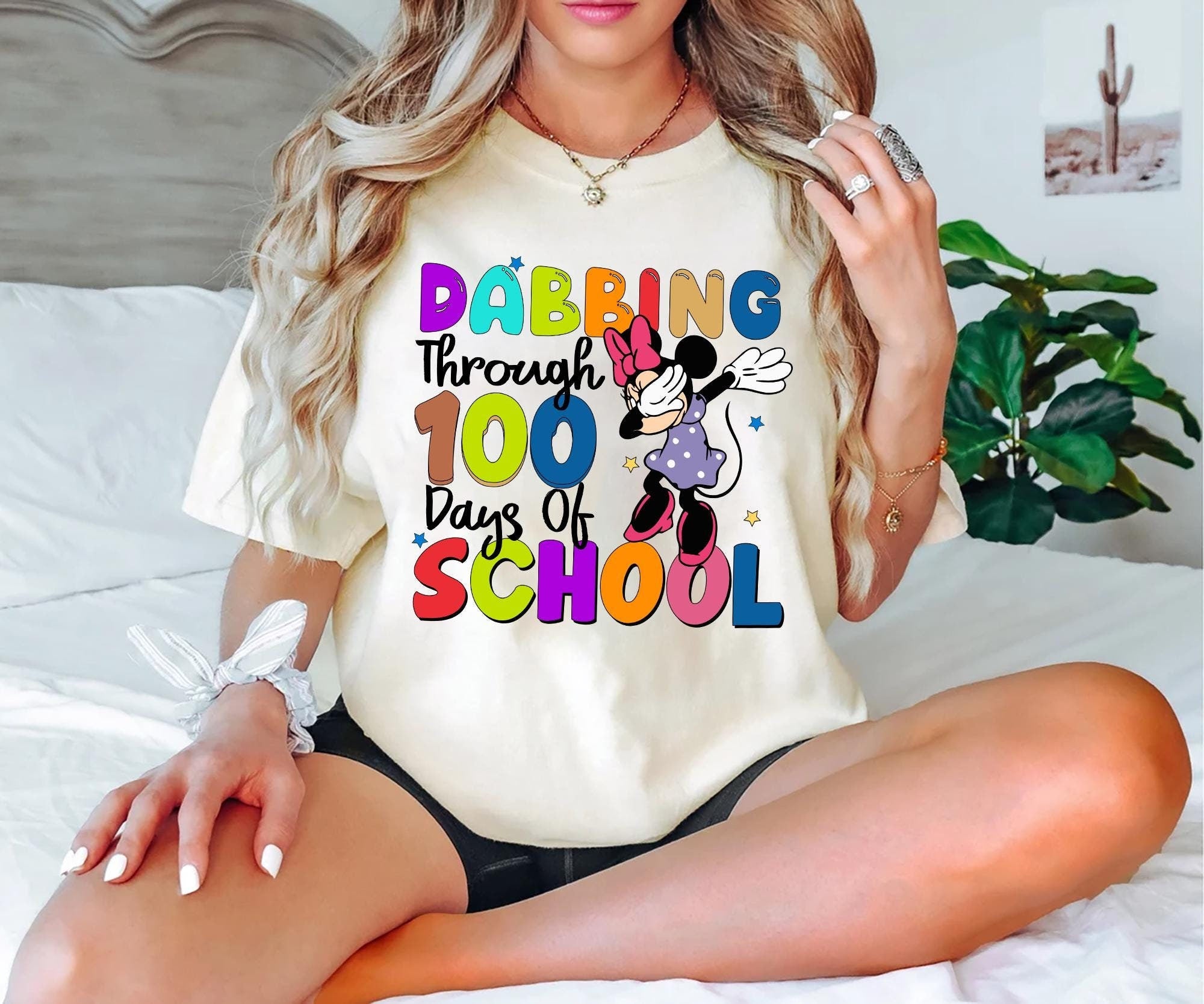 100 Days of School T shirt Dabbing Through 100 Days of School Shirt Mickey and Minnie 100 Days of School Sweatshirt for Kid and Teacher Gift Sweatshirt – Bold Style · Trending Graphic Apparel