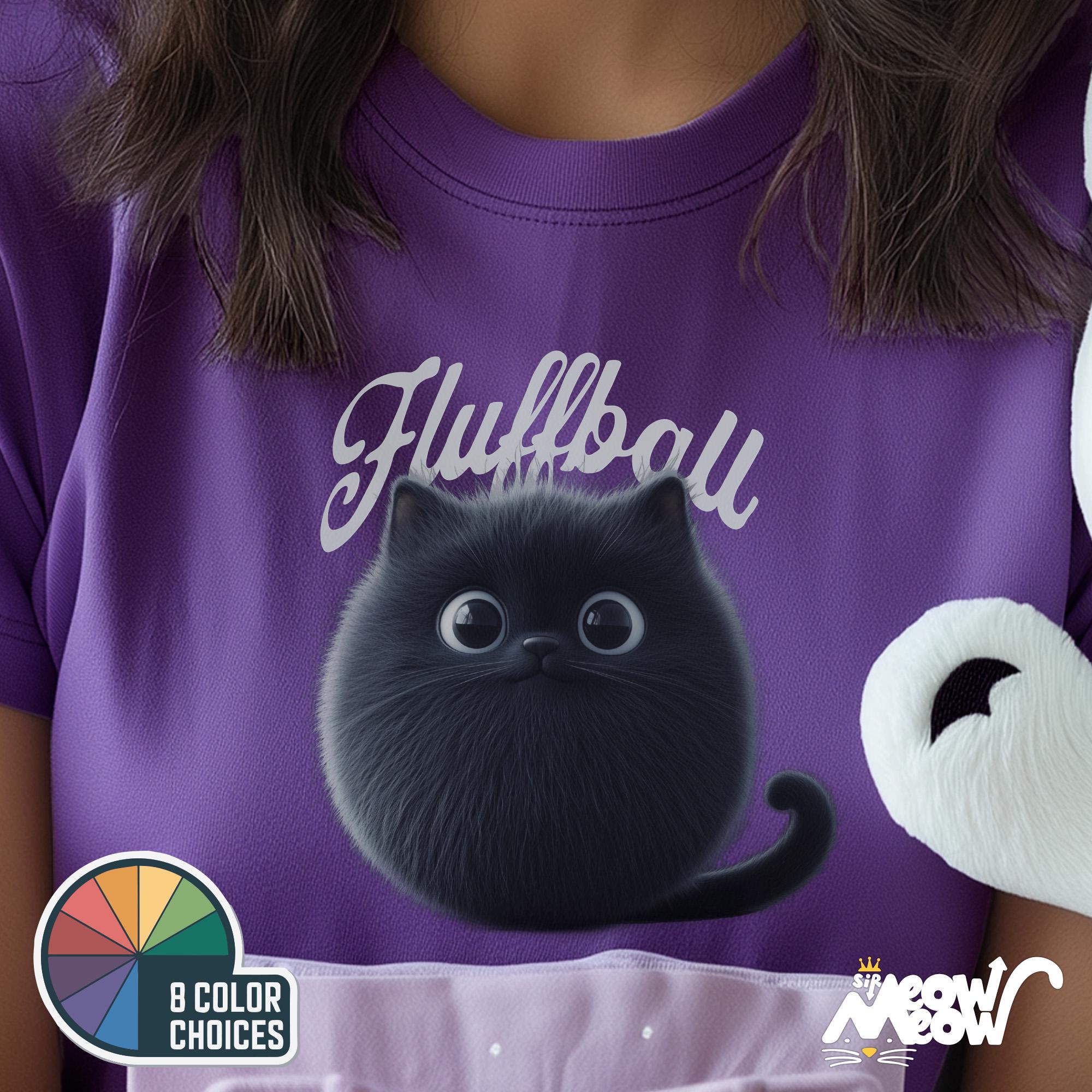 Fluffy Black Cat T Shirt Adorable Fluffball Design Cute Gift for Cat Lovers Graphic Tee – Everyday Comfort · Top Pick For Any Outfit