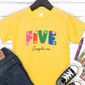 Five Shirt Girl Birthday Shirt with Name 5Th Birthday Shirt Girls Fifth Birthday Tee Yellow 5Th Birthday Girl TShirt Girl Birthday Gift Fun Graphic Tee – Everyday Comfort · Great Gift For Fans