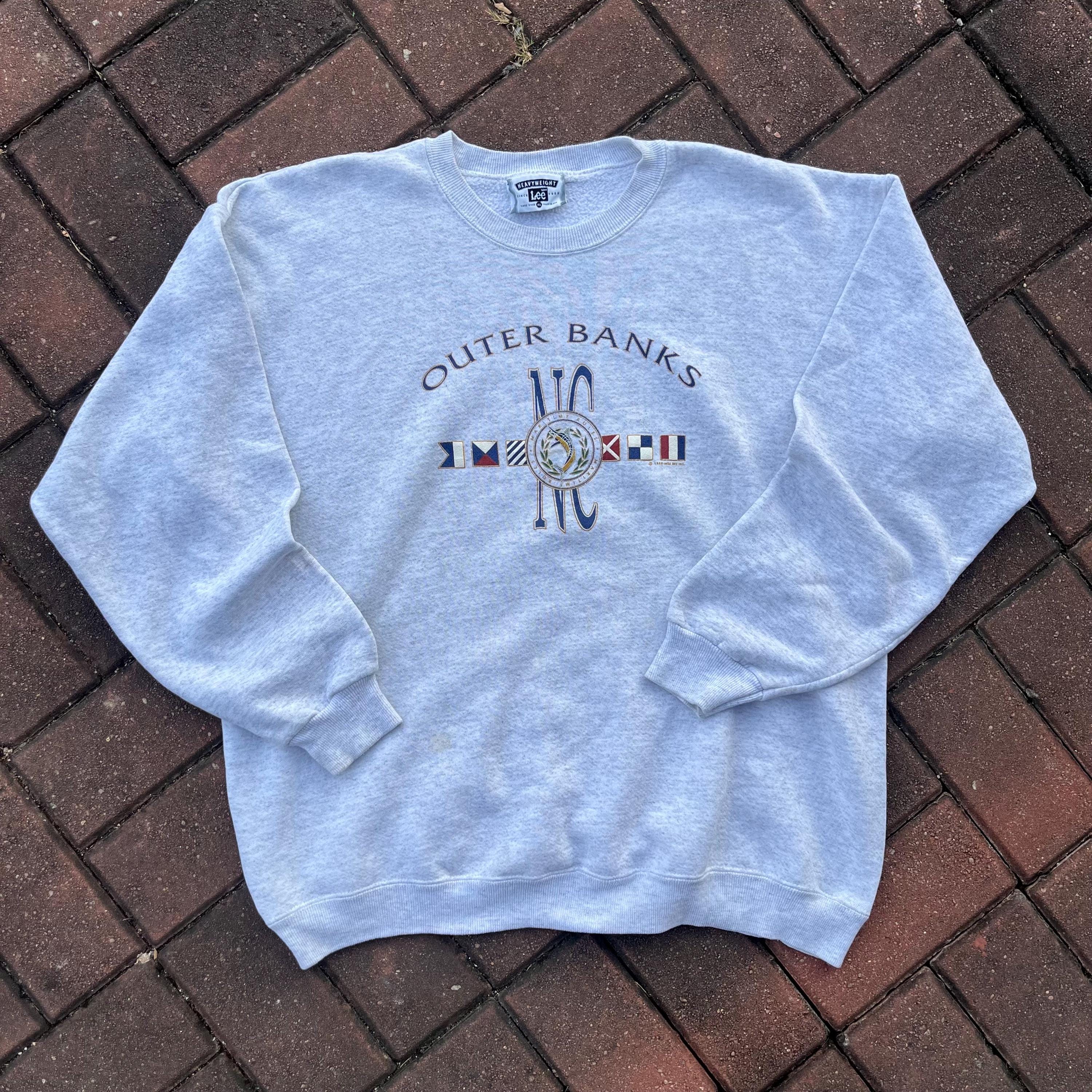 Vintage Lee Tag Outer Banks Spellout Big Logo Printed Sweatshirt Crewneck Pullover Sweater Vintage Outer Banks Baggie Colour Gray Size X L Sweatshirt – Premium Graphic · Trending Graphic Apparel