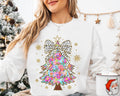Glitter Floral Christmas Tree with Bow Shirt Festive Christmas Tree Sweatshirt or Tee Christmas Tree Shirt Christmas T shirt Gift for Women Sweatshirt – Fan Favorite · High-Quality Print