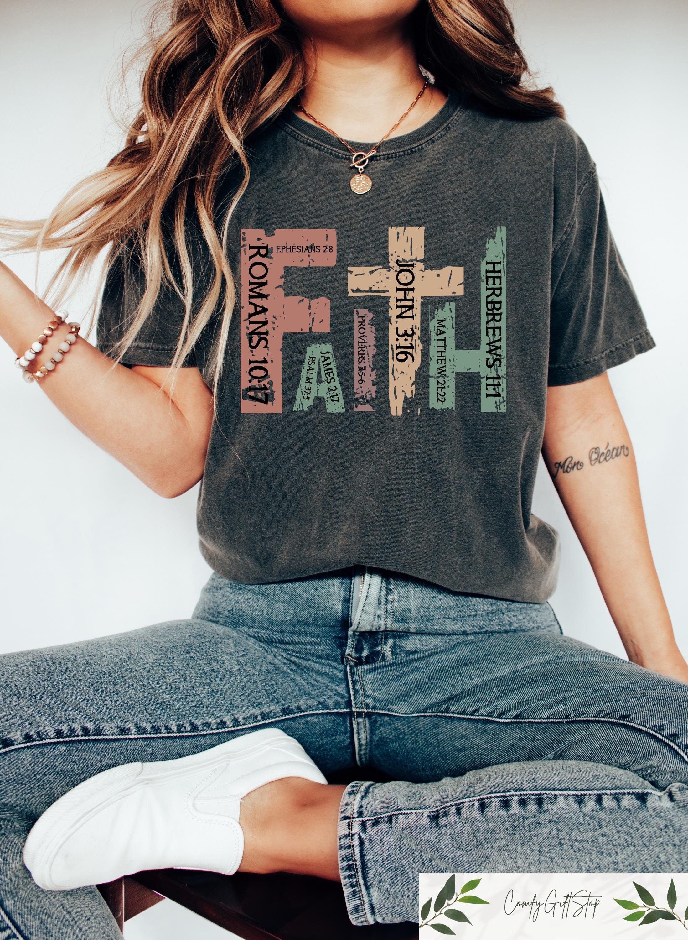 Christian Sweatshirt Bible Verse T Shirt Religious Christian Tee Retro Faith T Shirt Christian Cross Graphic Tee Church Group Shirts Sweatshirt – Easygoing Wear · Must-Have Style