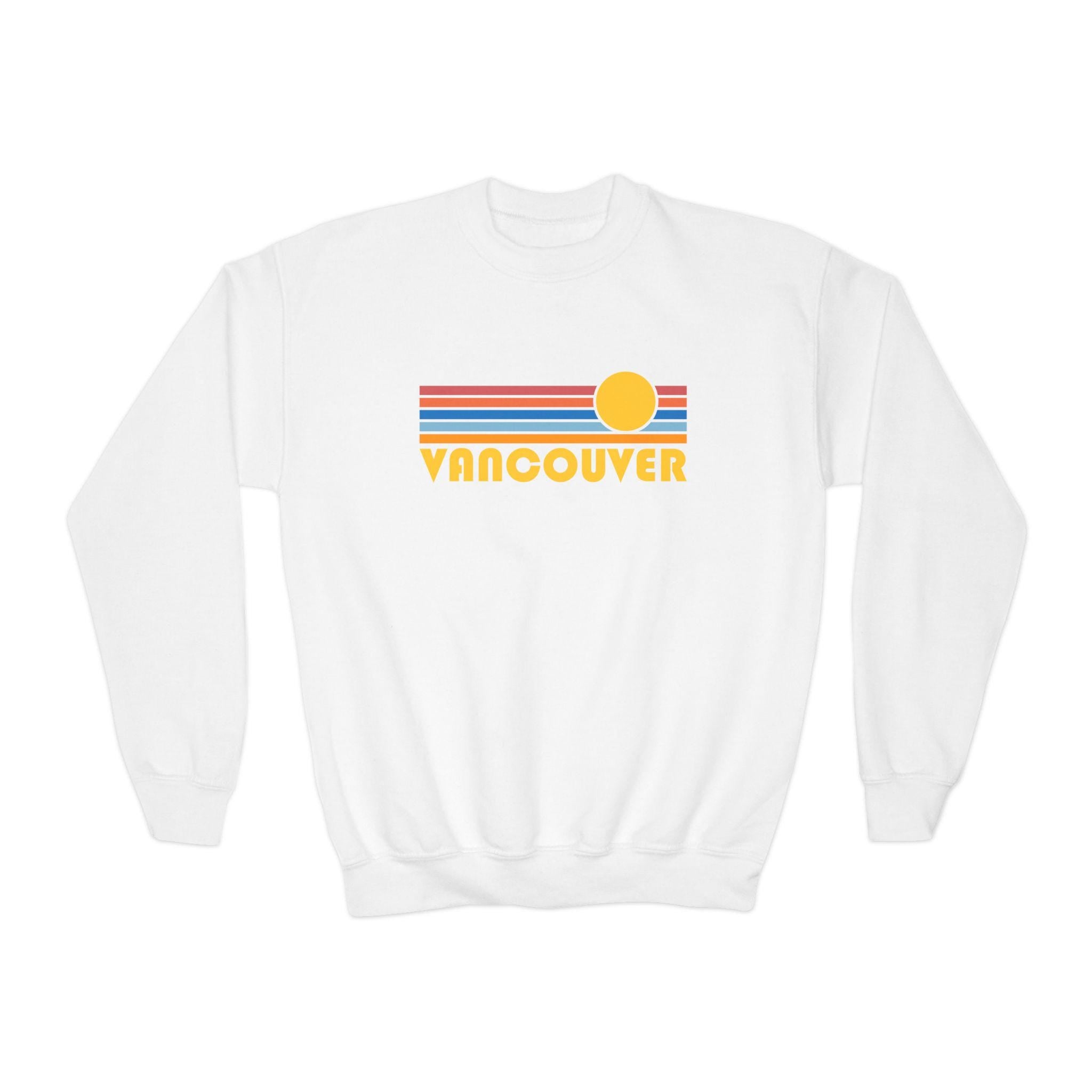 Vancouver Canada Youth Crewneck Sweatshirt Cozy Kids39 Pullover Jumper for Canadian Travelers Pacific Northwest Exploration Winter Sweatshirt – Everyday Comfort · Trending Graphic Apparel
