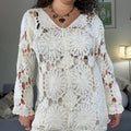Cream Crochet Cardigan Vintage 60s Handmade Sweater Size ml Graphic Tee – Cozy Vibes · High-Quality Print
